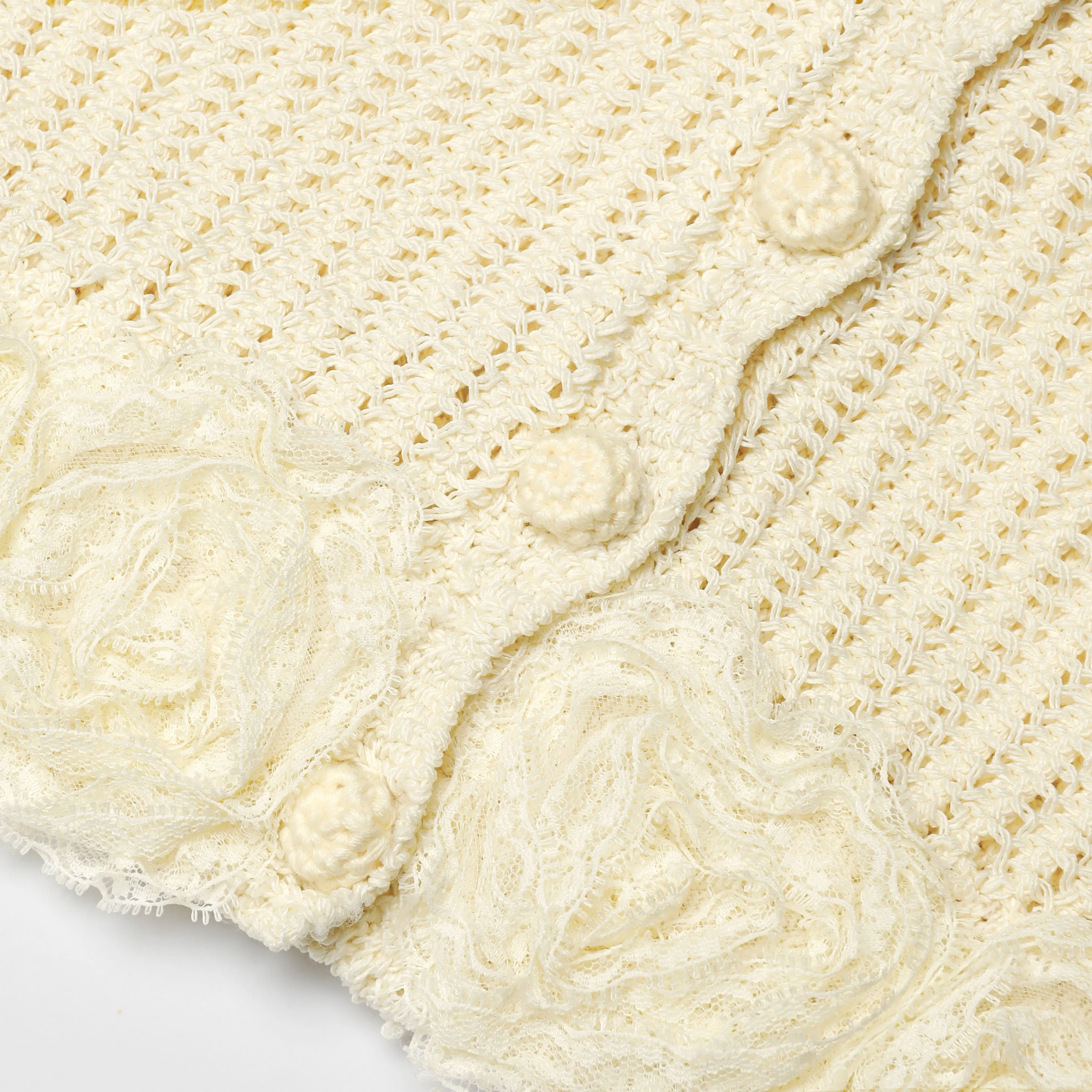 Yellow Crochet Flower Knit Top - Image 6