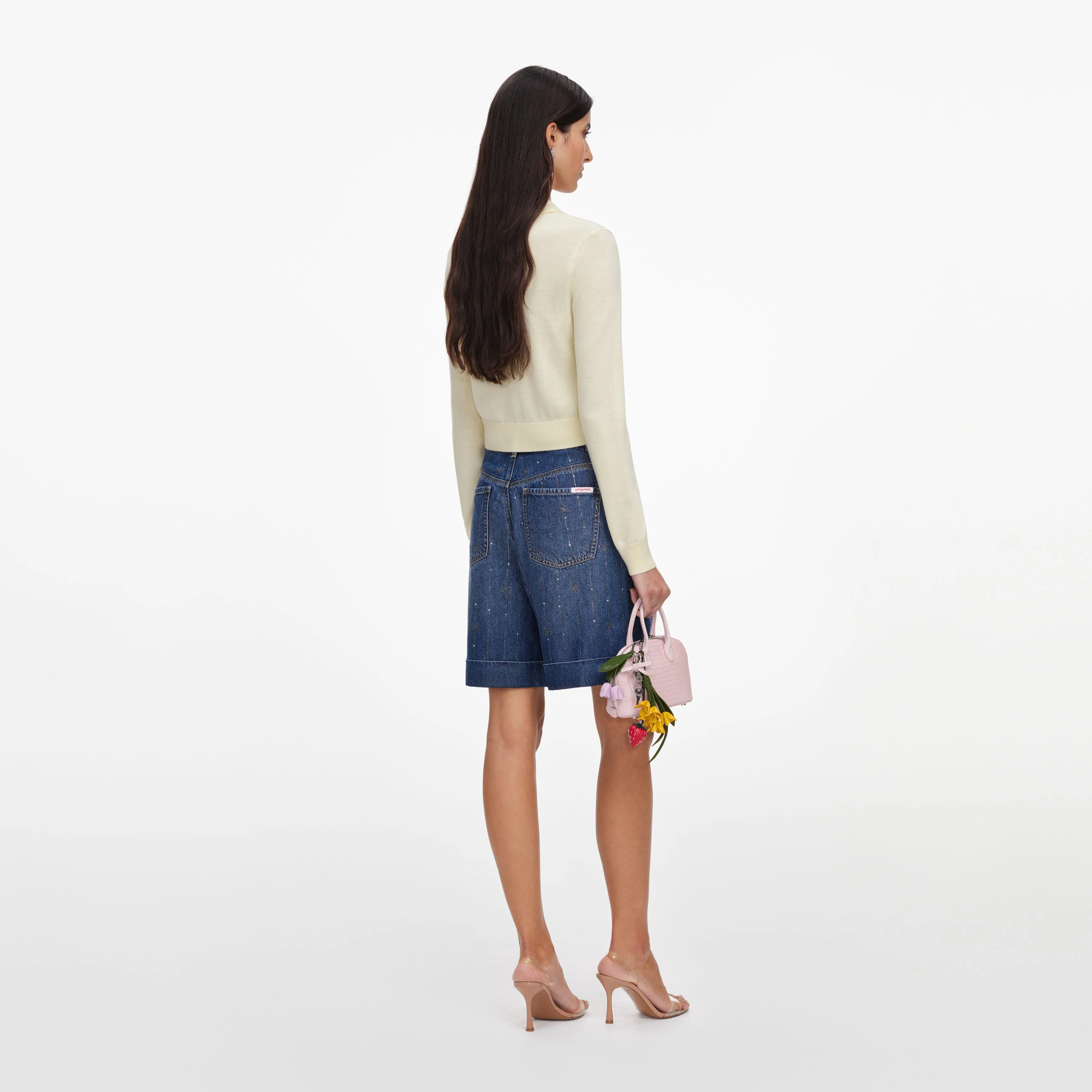 Yellow Flower Embroidered Knit Cardigan - Image 3