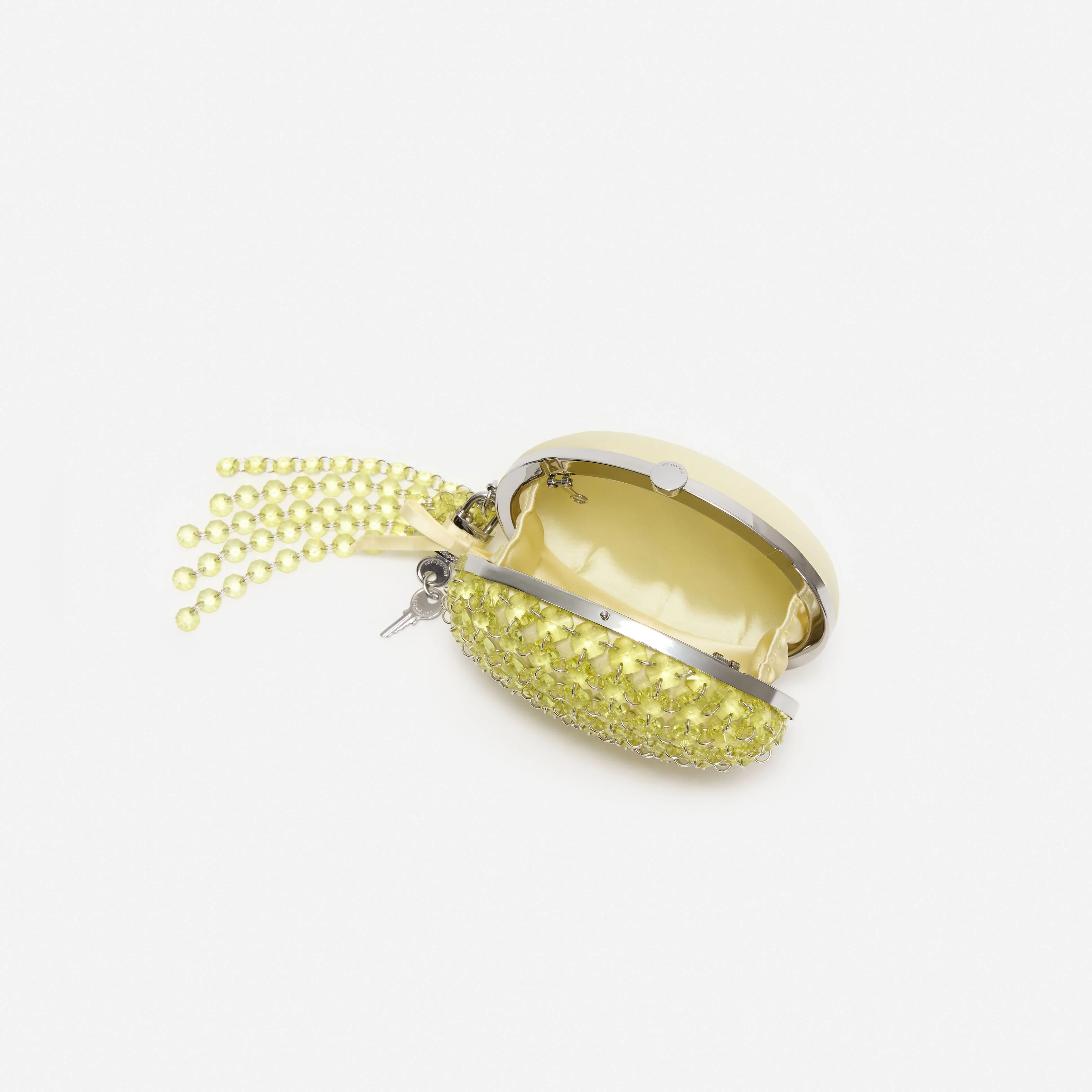 Yellow Oval Crystal Chain Clutch Bag - Image 5