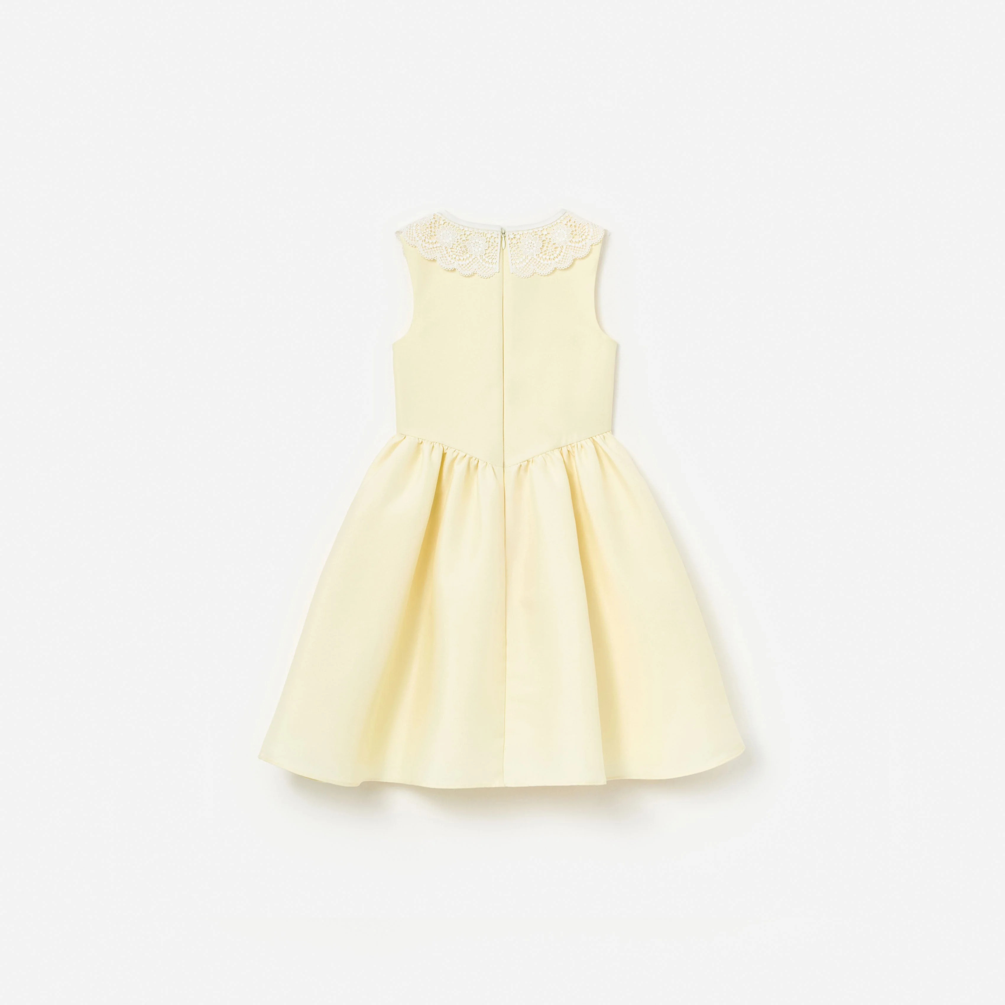 Yellow Taffeta Lace Dress - Image 2