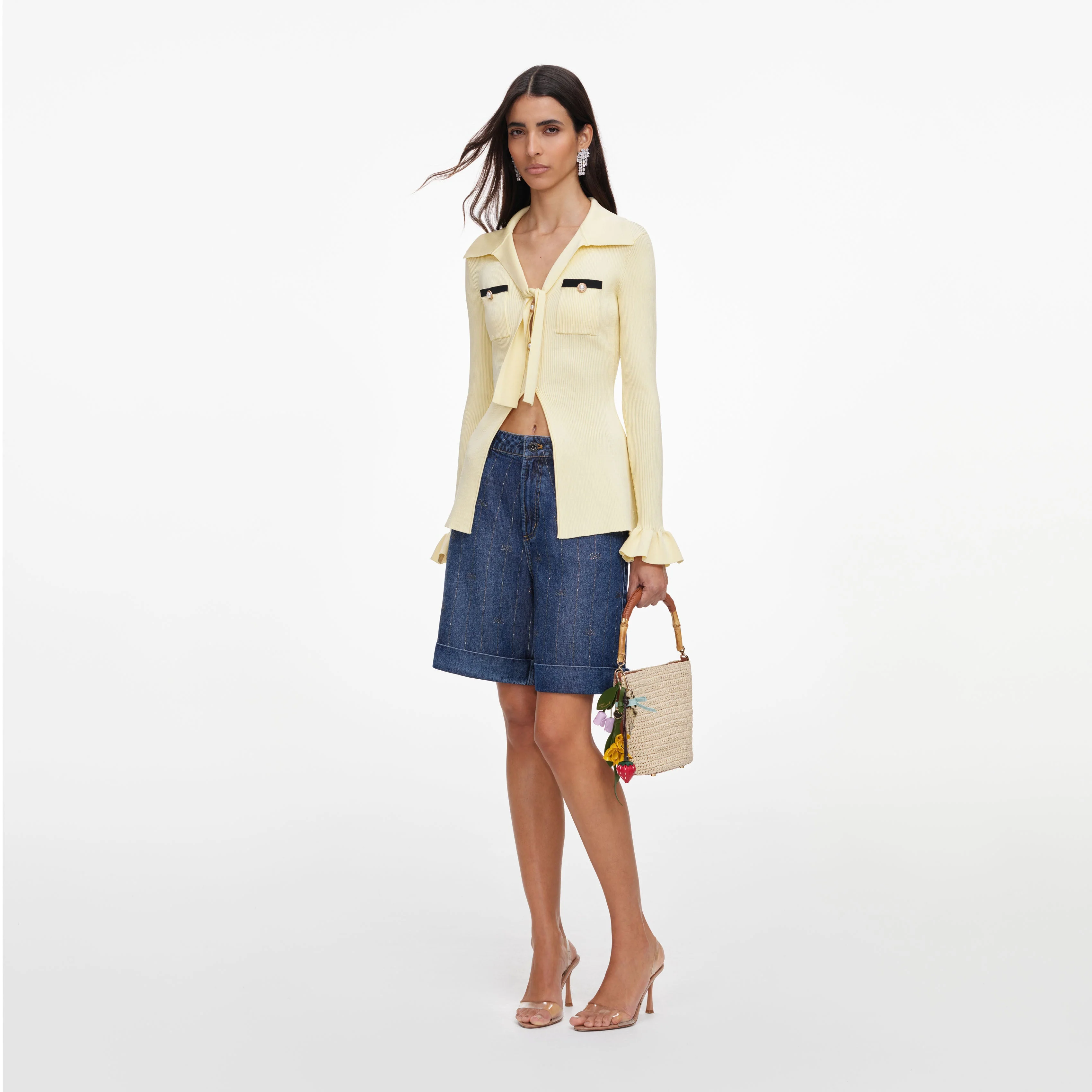 Yellow Viscose Knit Tie Top - Image 2