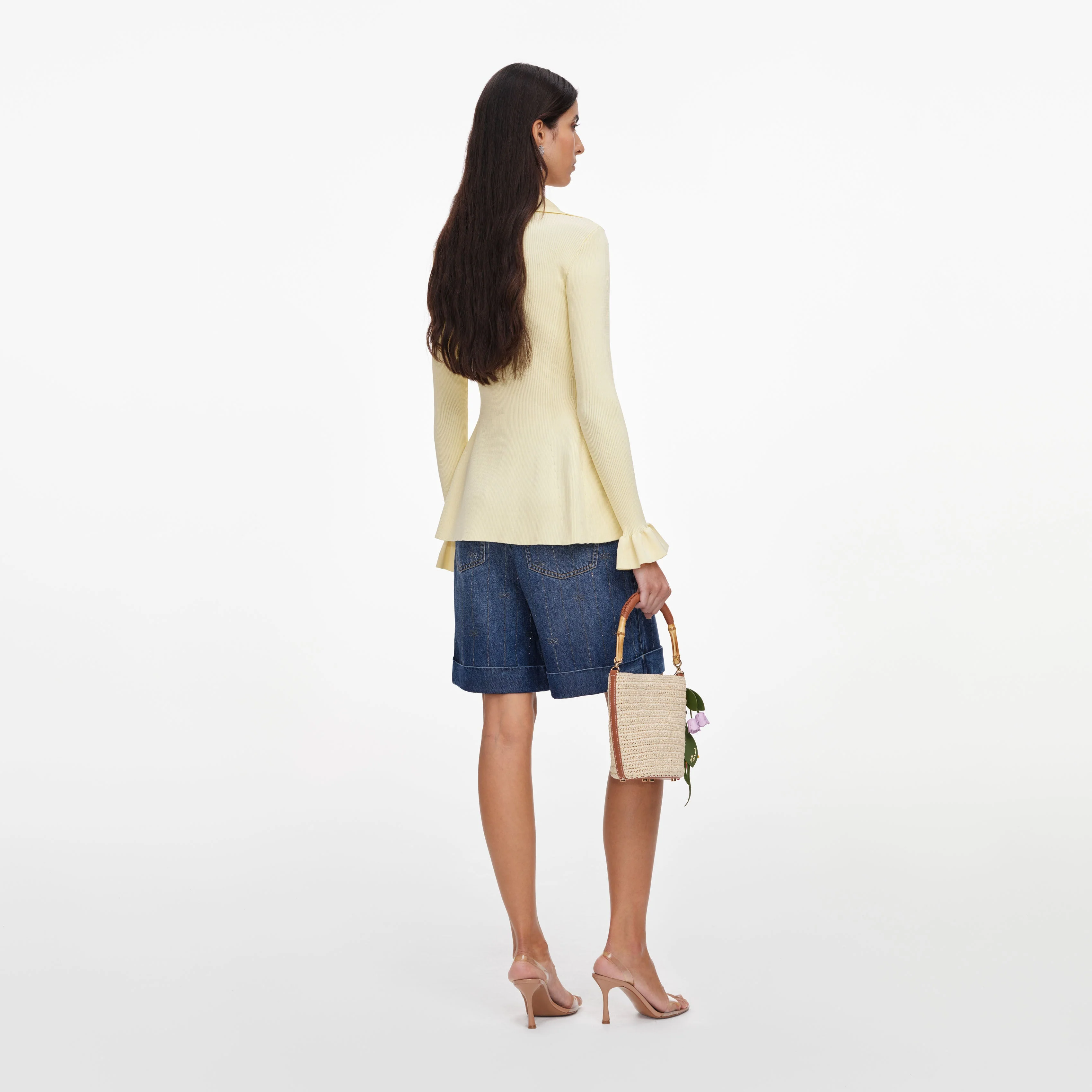 Yellow Viscose Knit Tie Top - Image 3