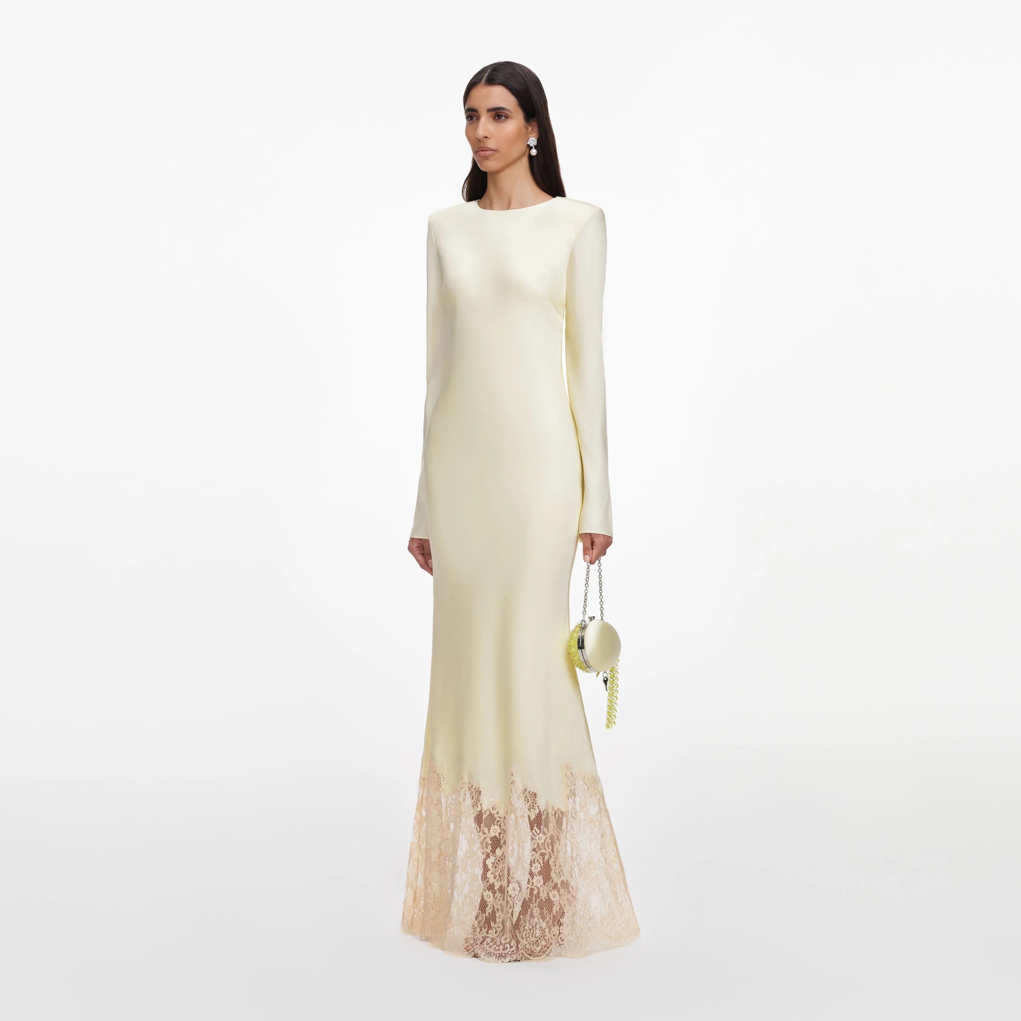 Yellow Viscose Lace Maxi Dress - Image 2