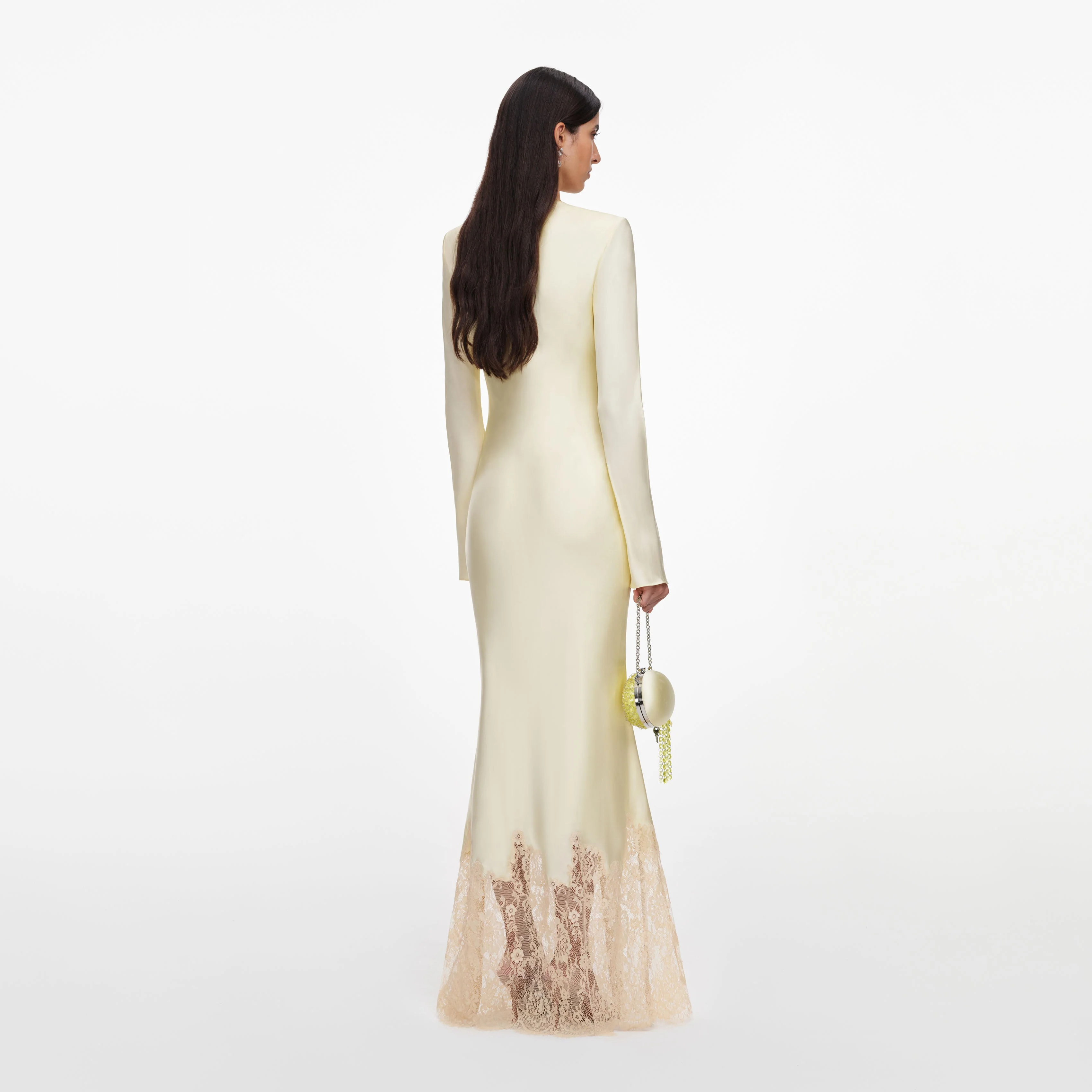 Yellow Viscose Lace Maxi Dress - Image 3