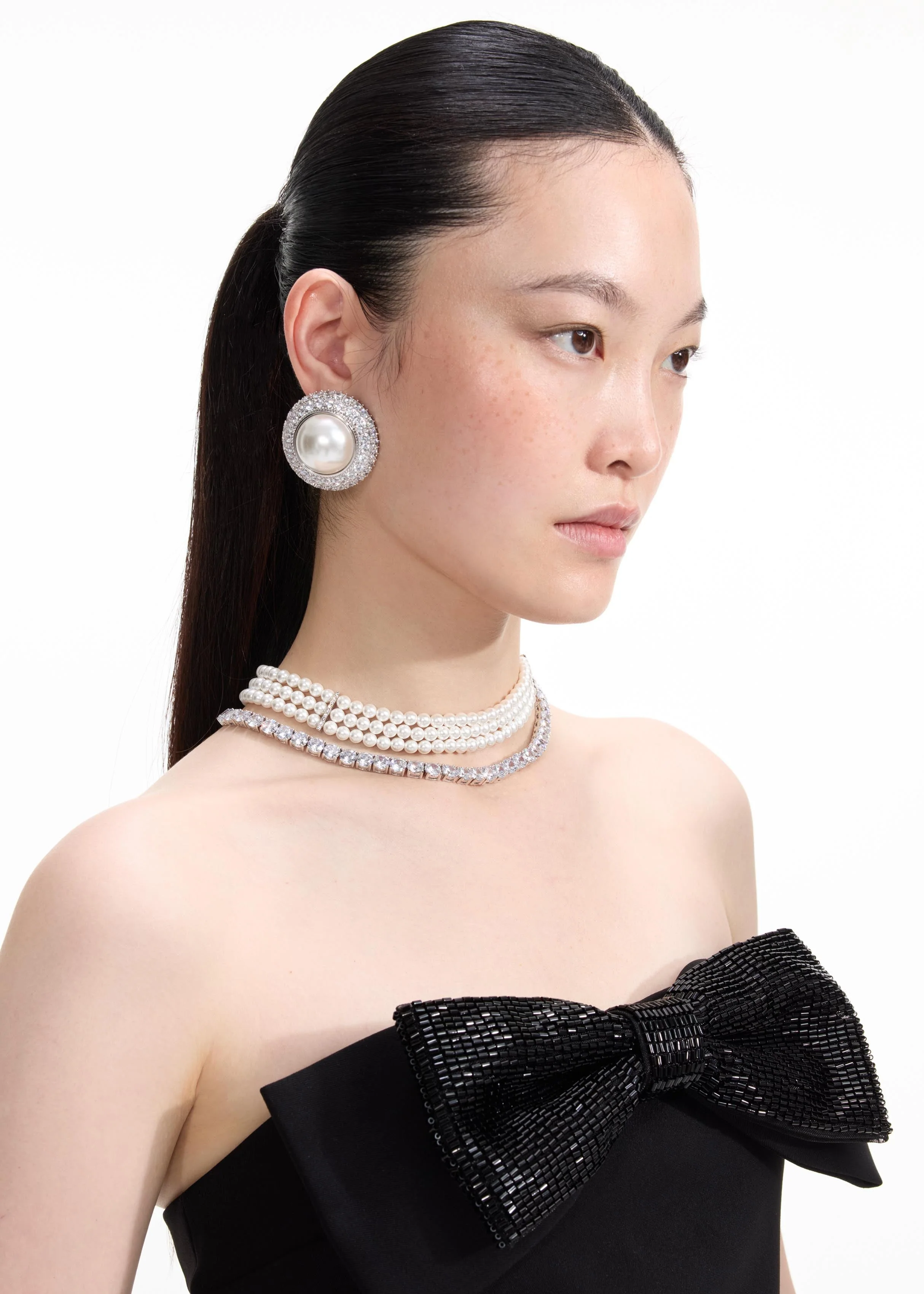 Crystal Pearl Earrings - Image 2