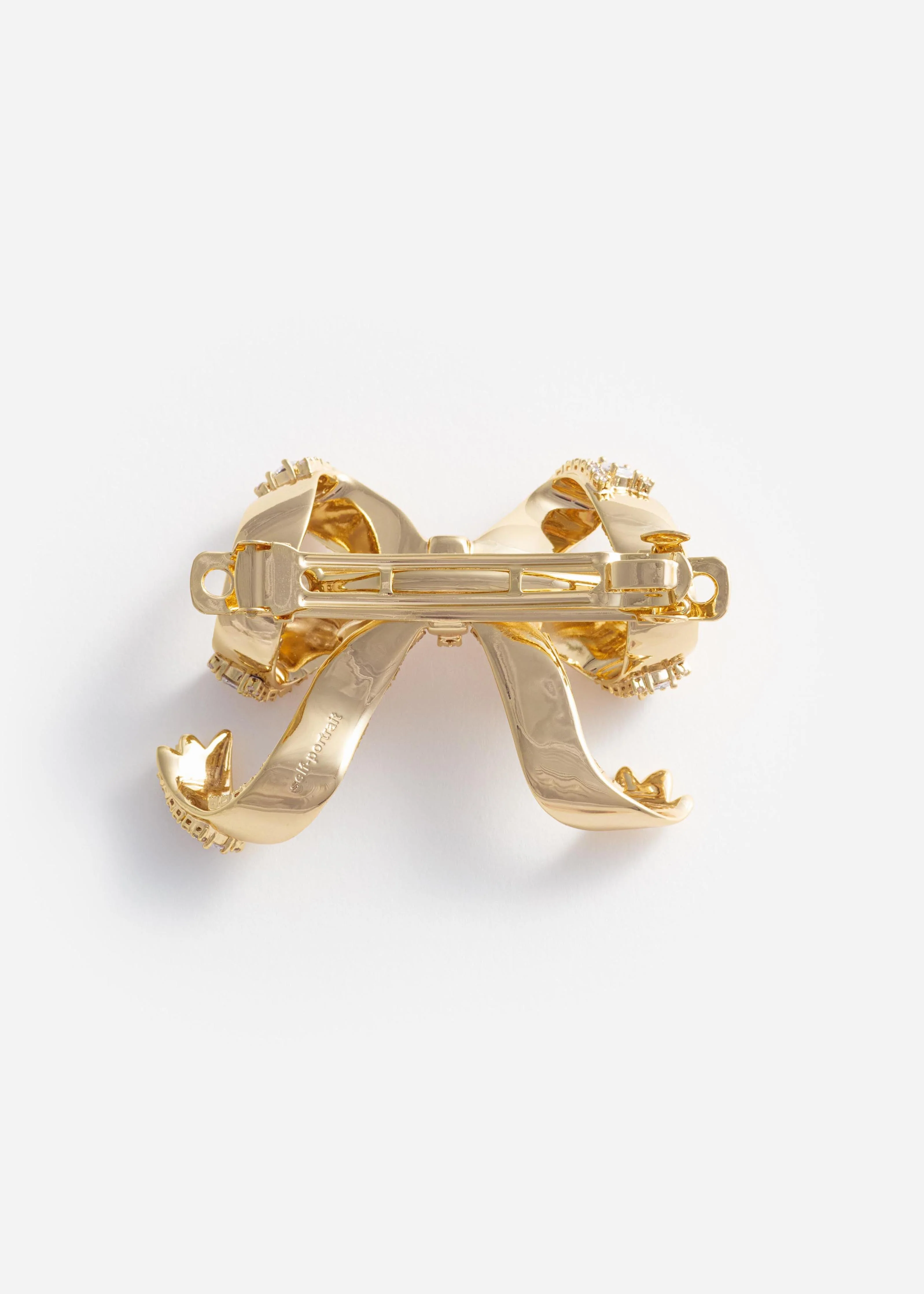 Gold Crystal Bow Hair Clip - Image 3