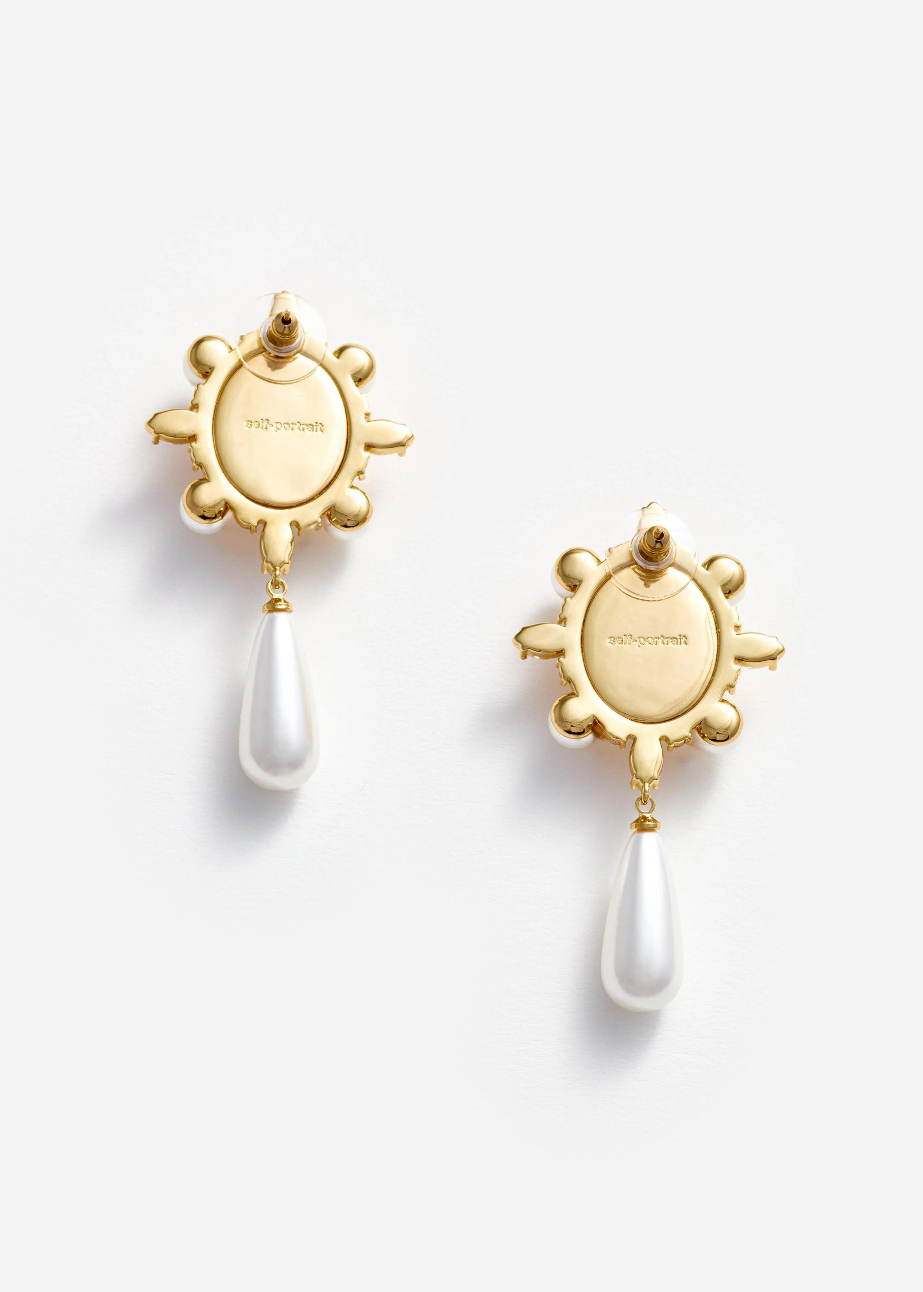 Gold Pearl Droplet Earrings - Image 3