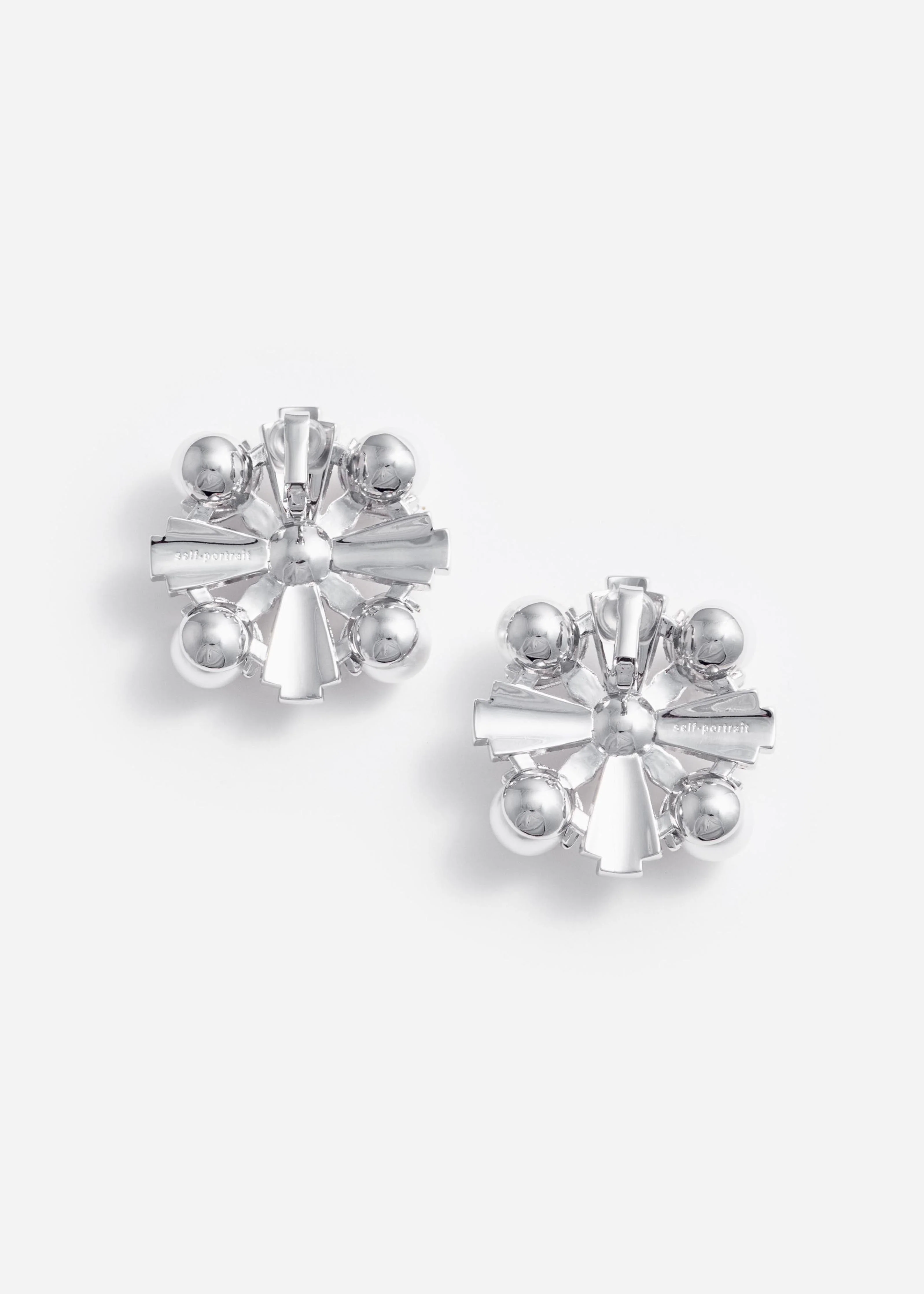 Large Silver Encrusted Earrings - Image 3