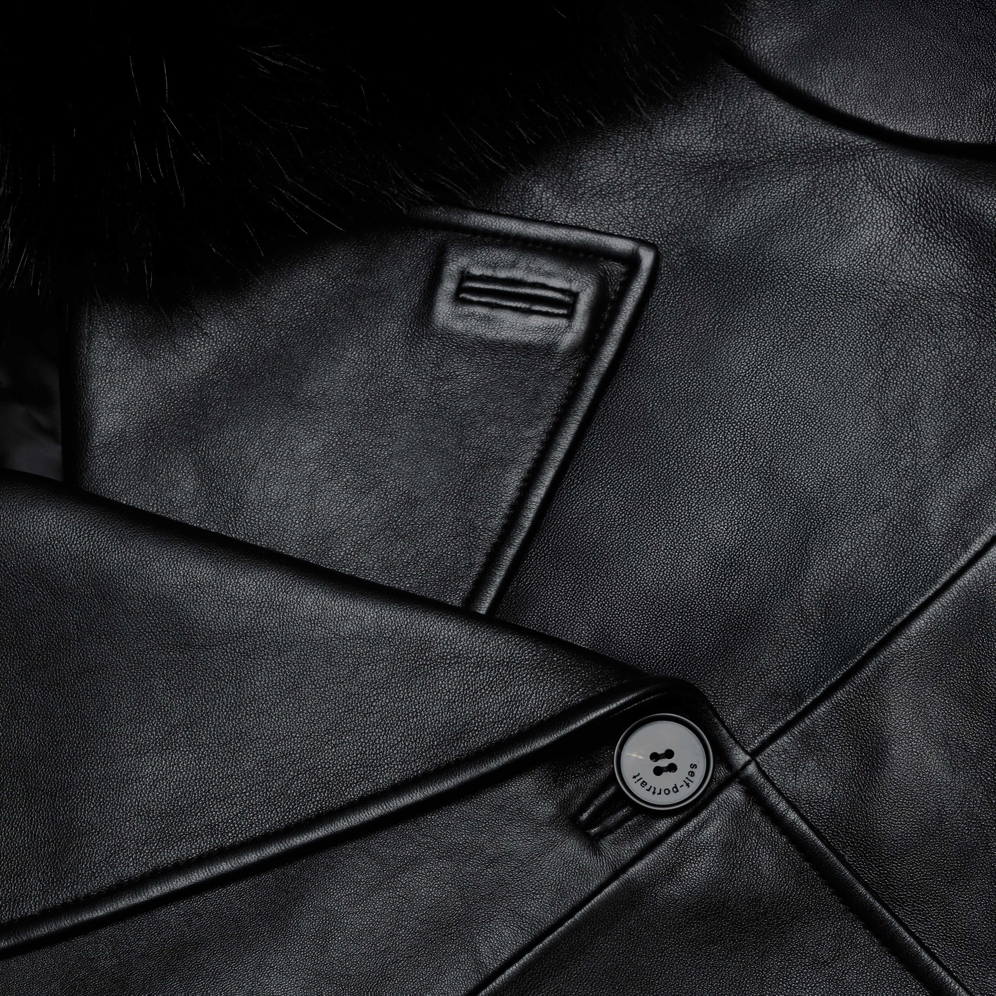 Black Belted Leather Jacket - Image 5