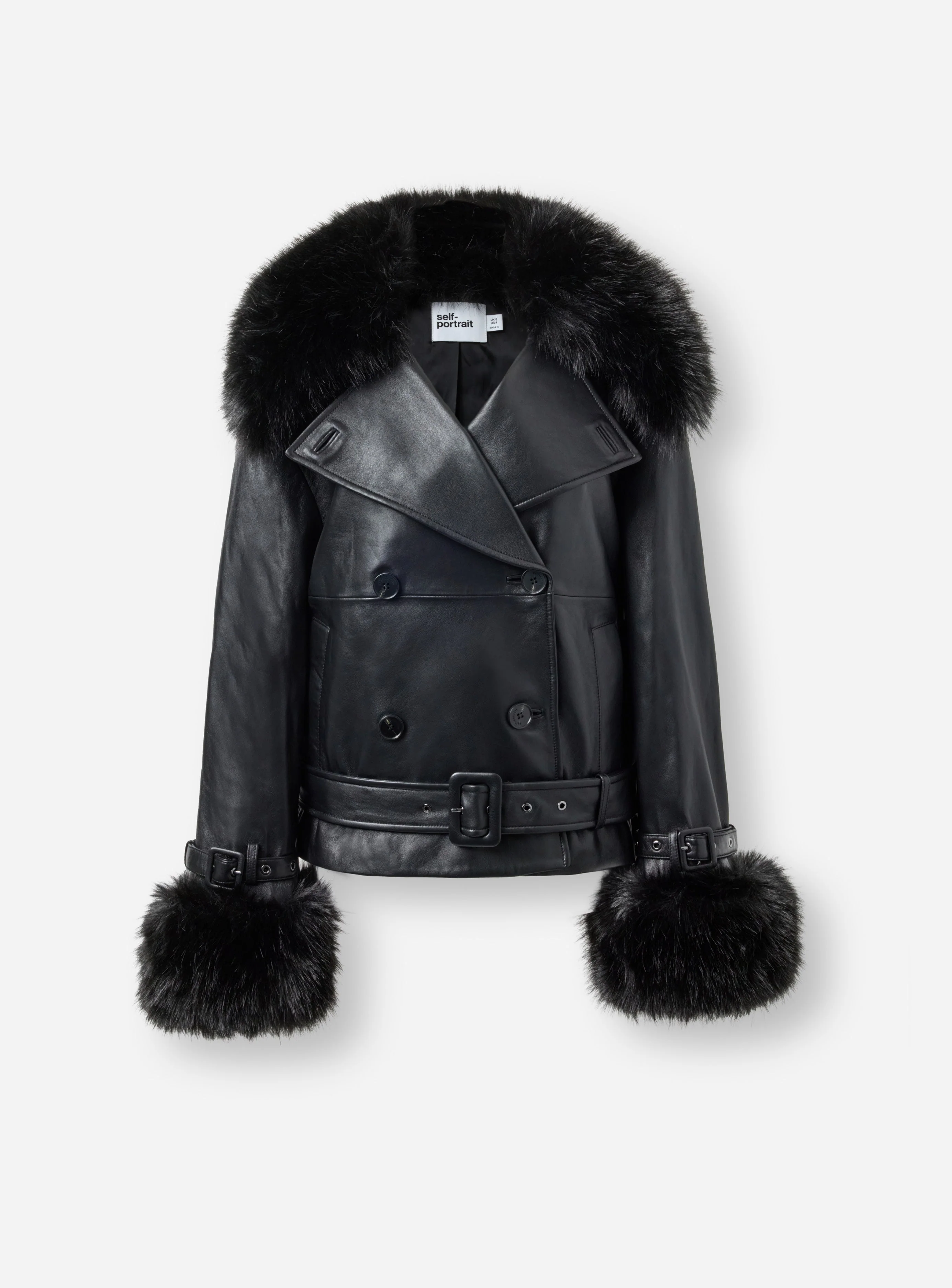 Black Belted Leather Jacket - Image 6
