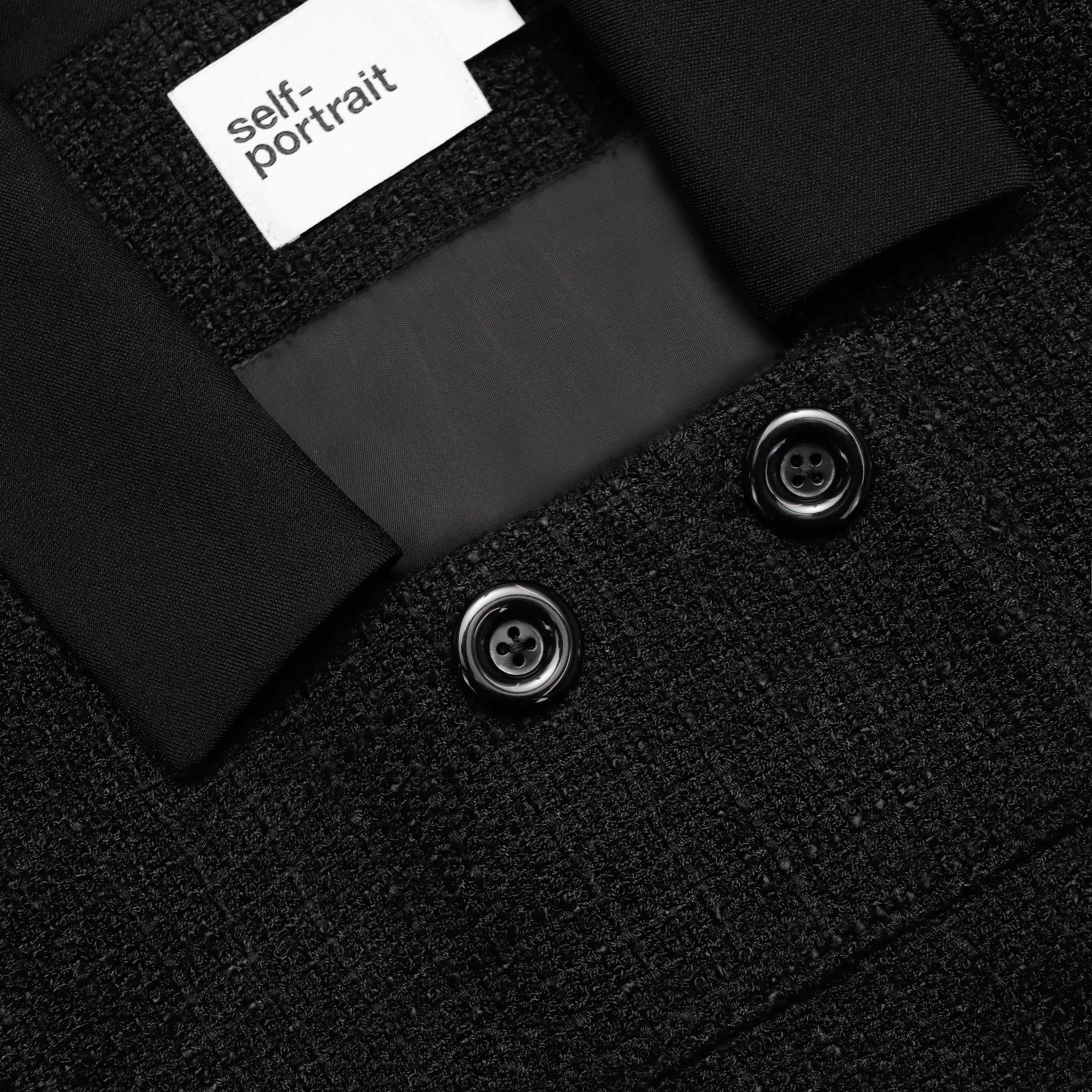 Black Boucle Cropped Jacket - Image 5