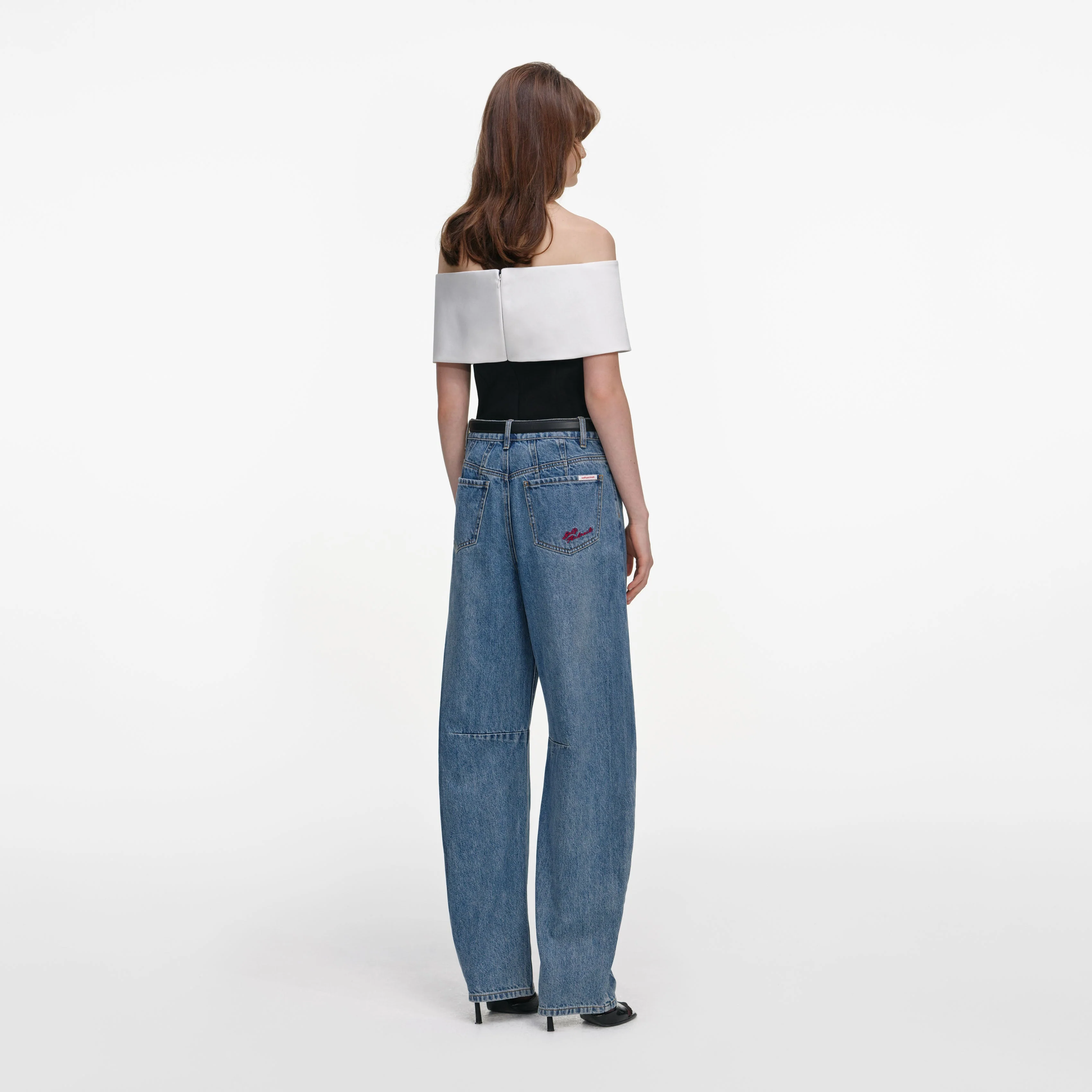 Black Crepe Flower Top - Image 3