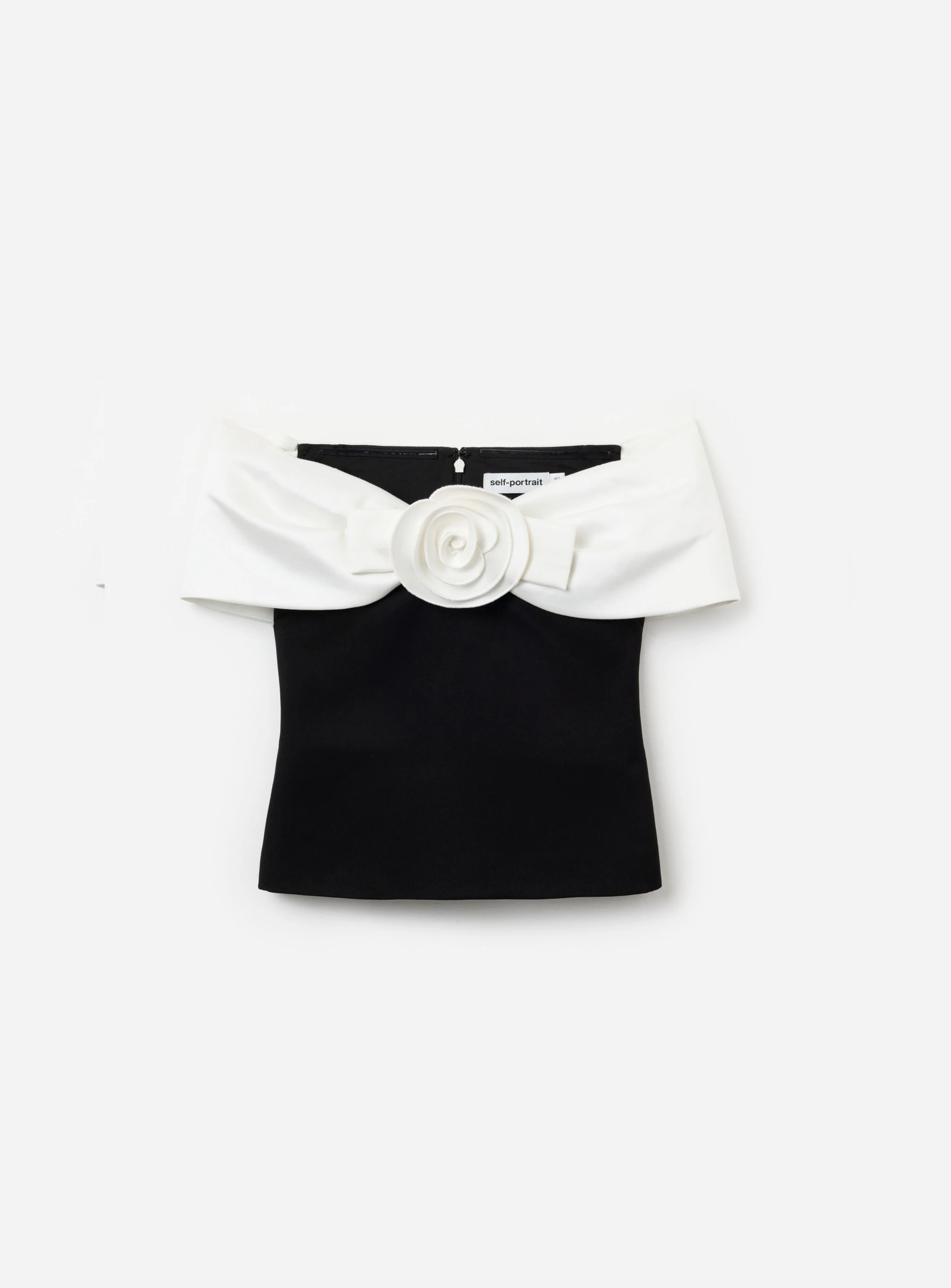 Black Crepe Flower Top - Image 6