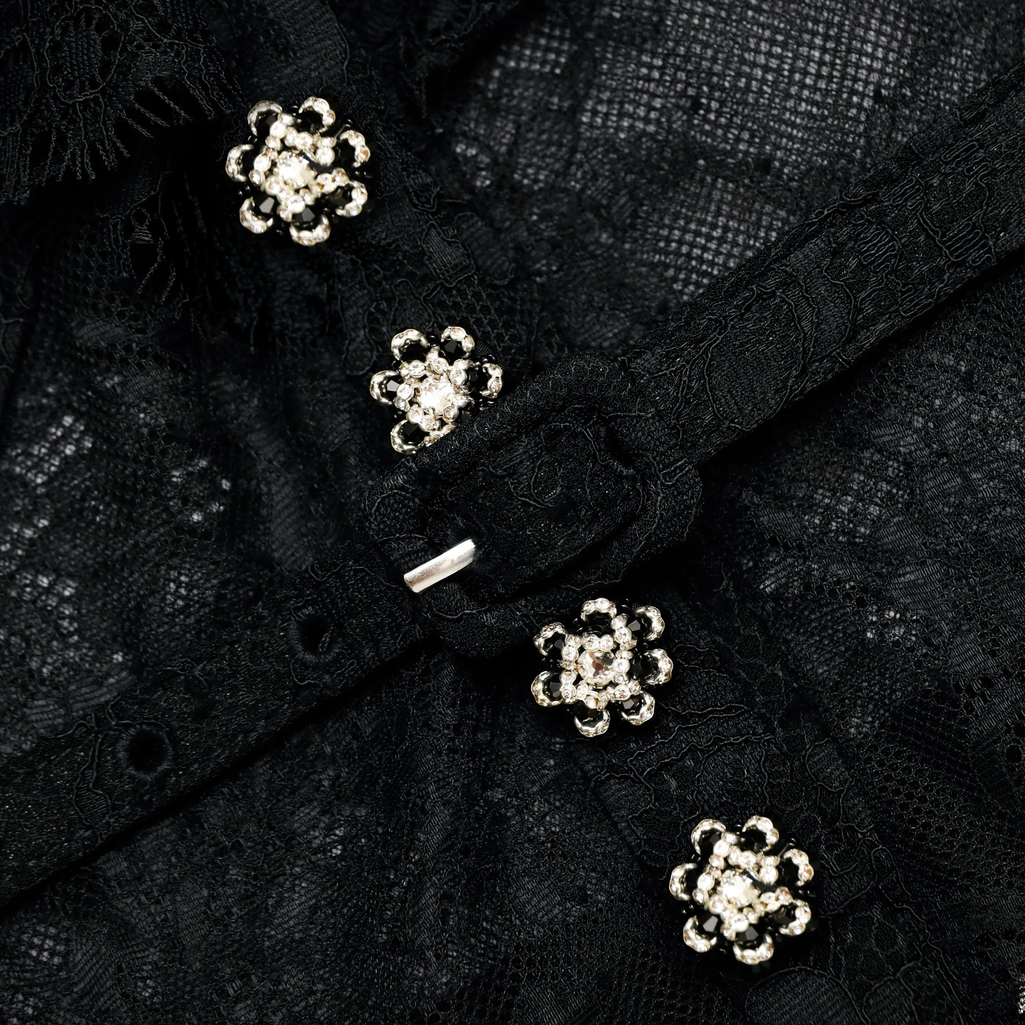 Black Lace Ruffle Maxi Dress - Image 5