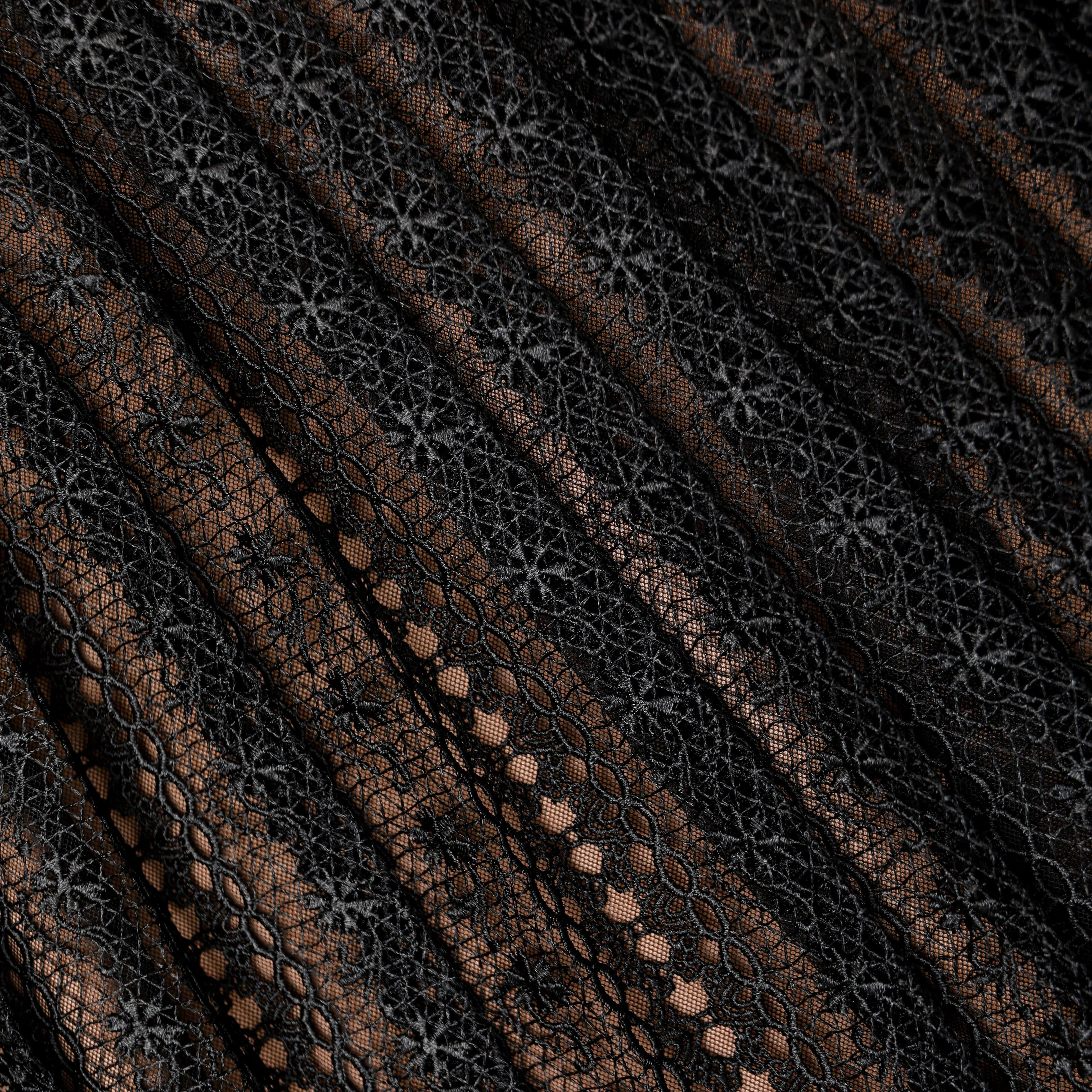 Black Organza Lace Midi Skirt - Image 5