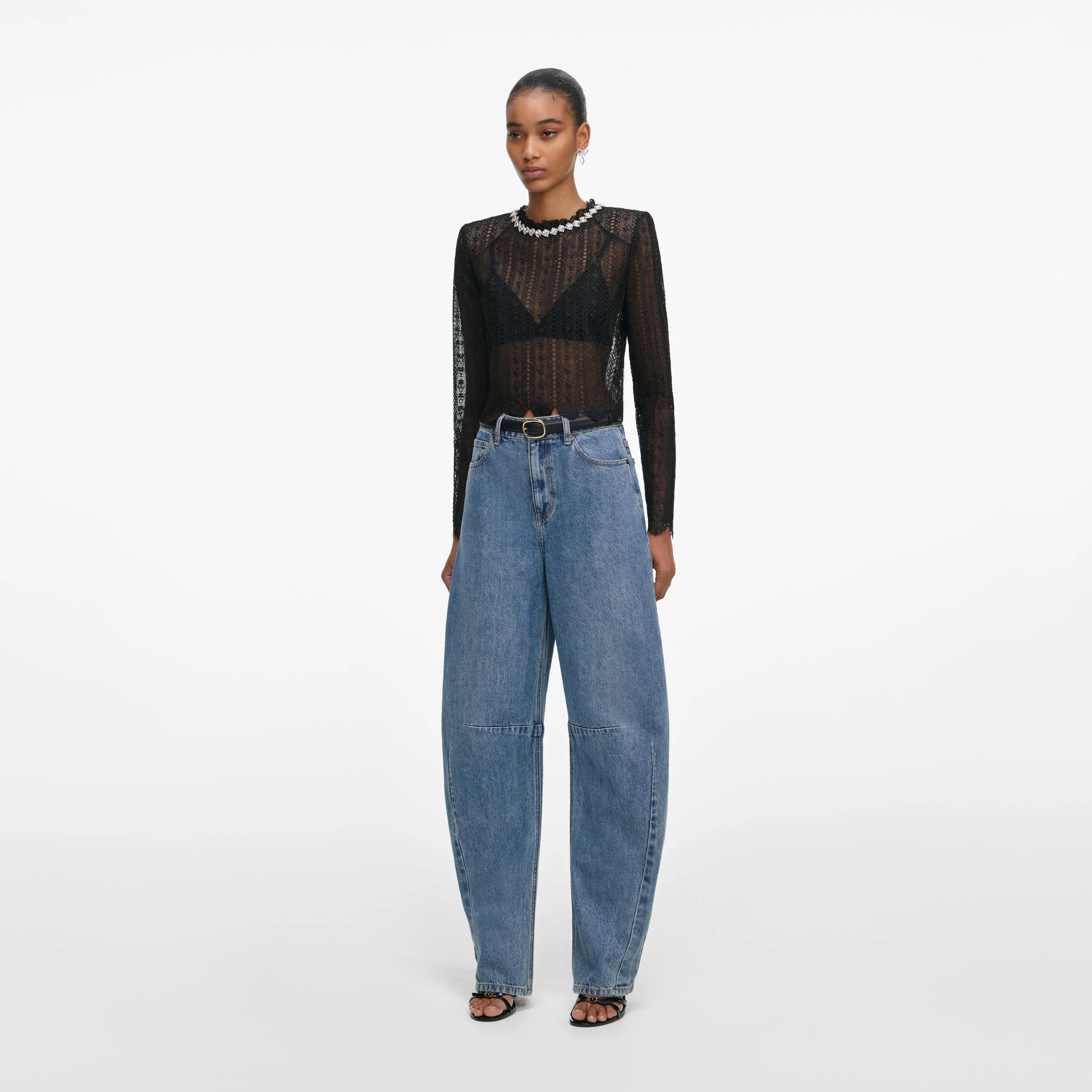Black Organza Lace Top - Image 2