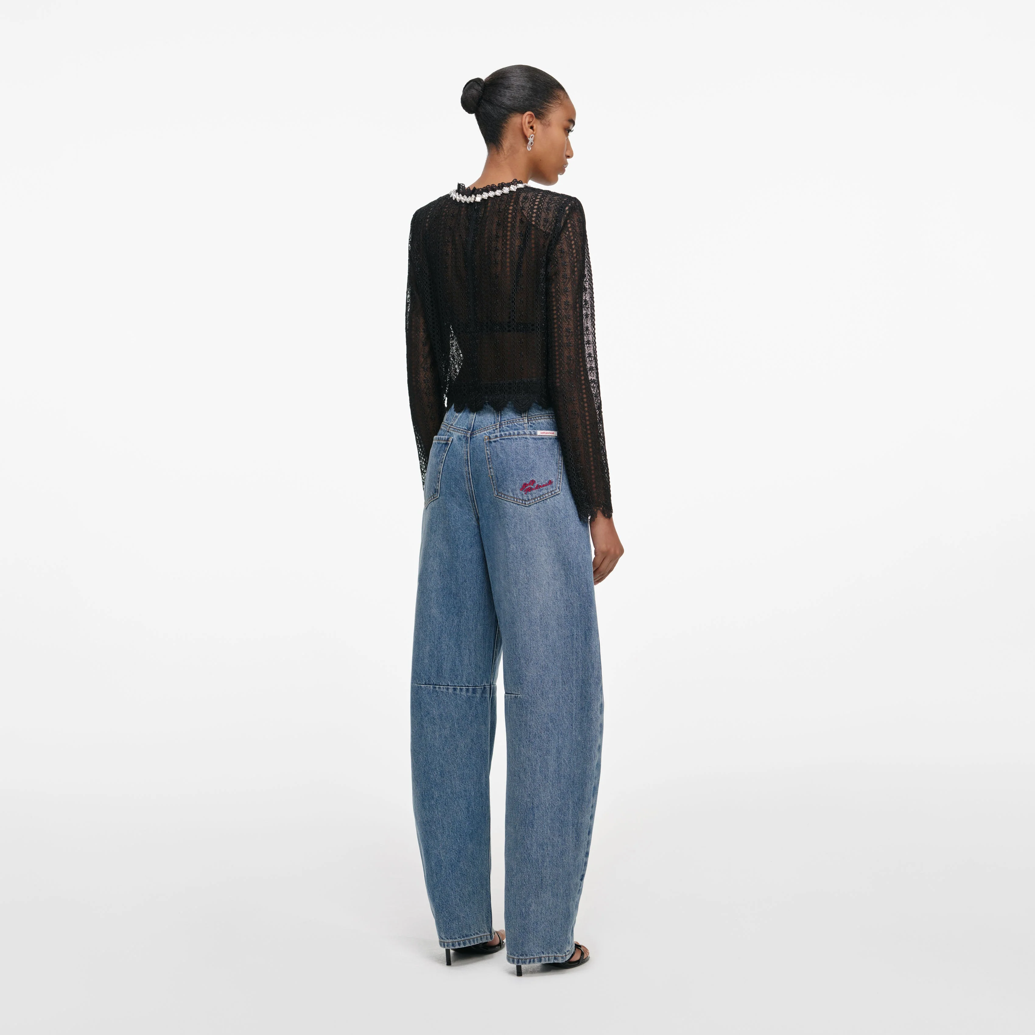 Black Organza Lace Top - Image 3