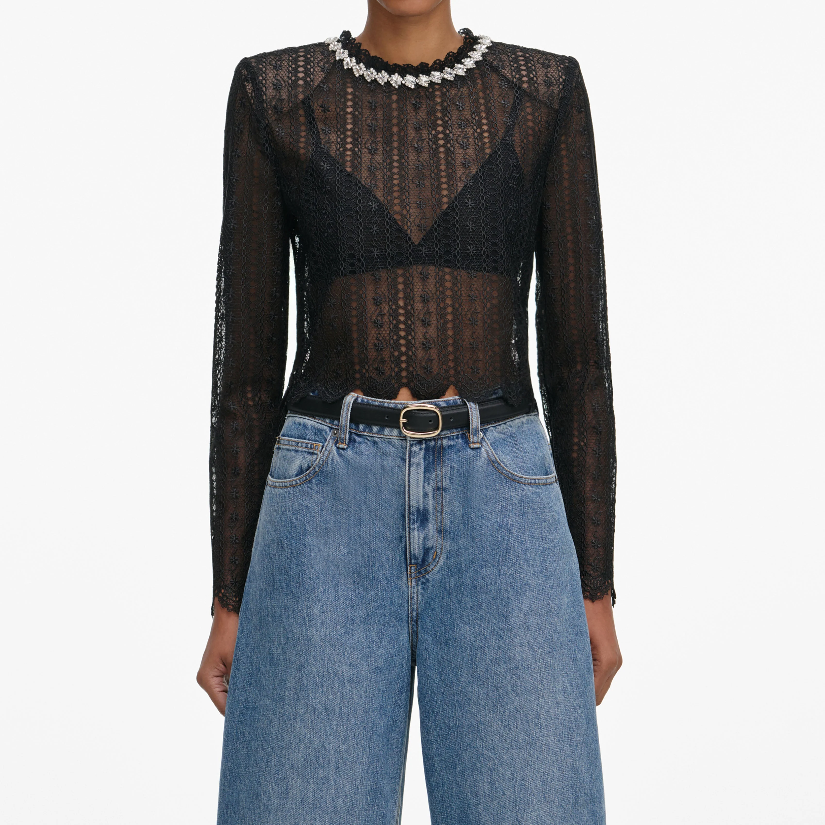 Black Organza Lace Top - Image 4