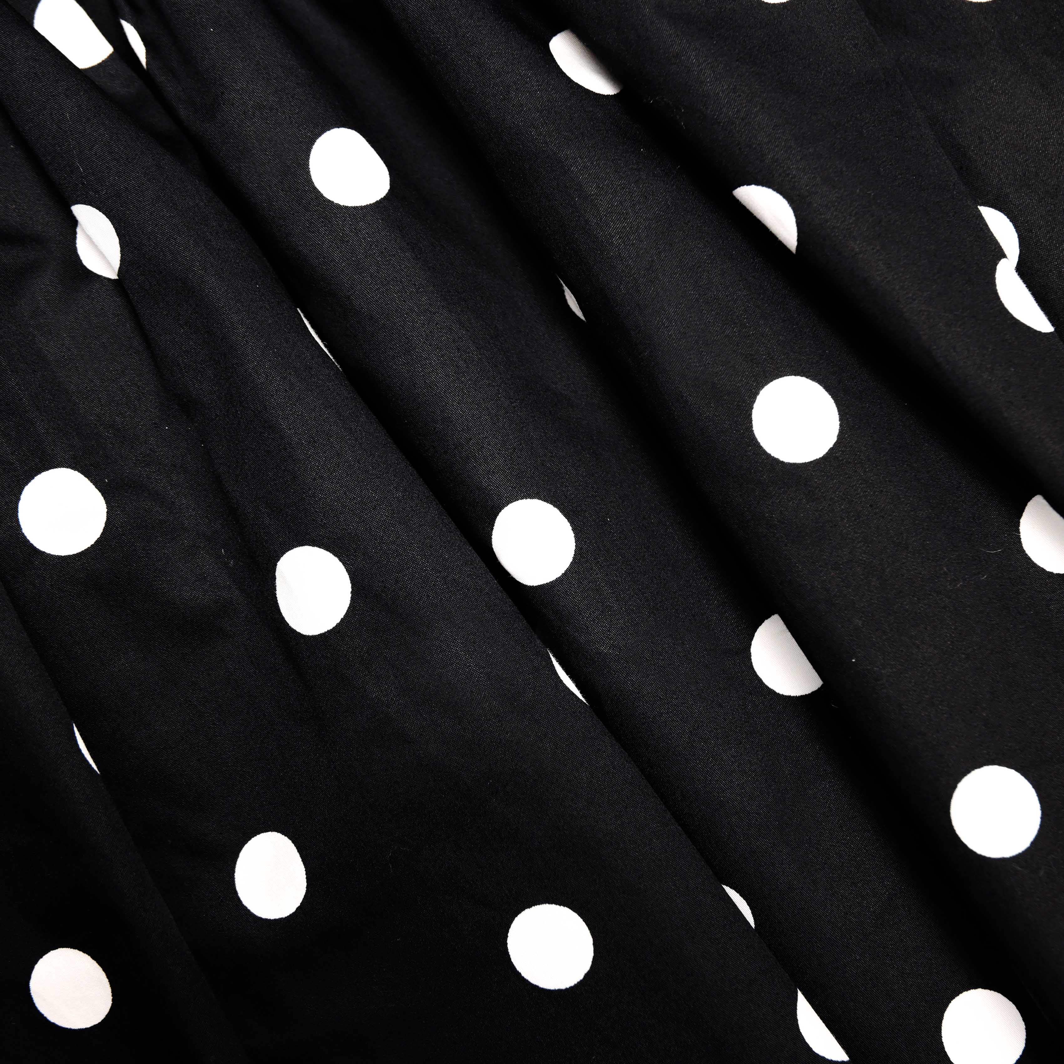 Black Polka Dot Cotton Mini Dress - Image 5