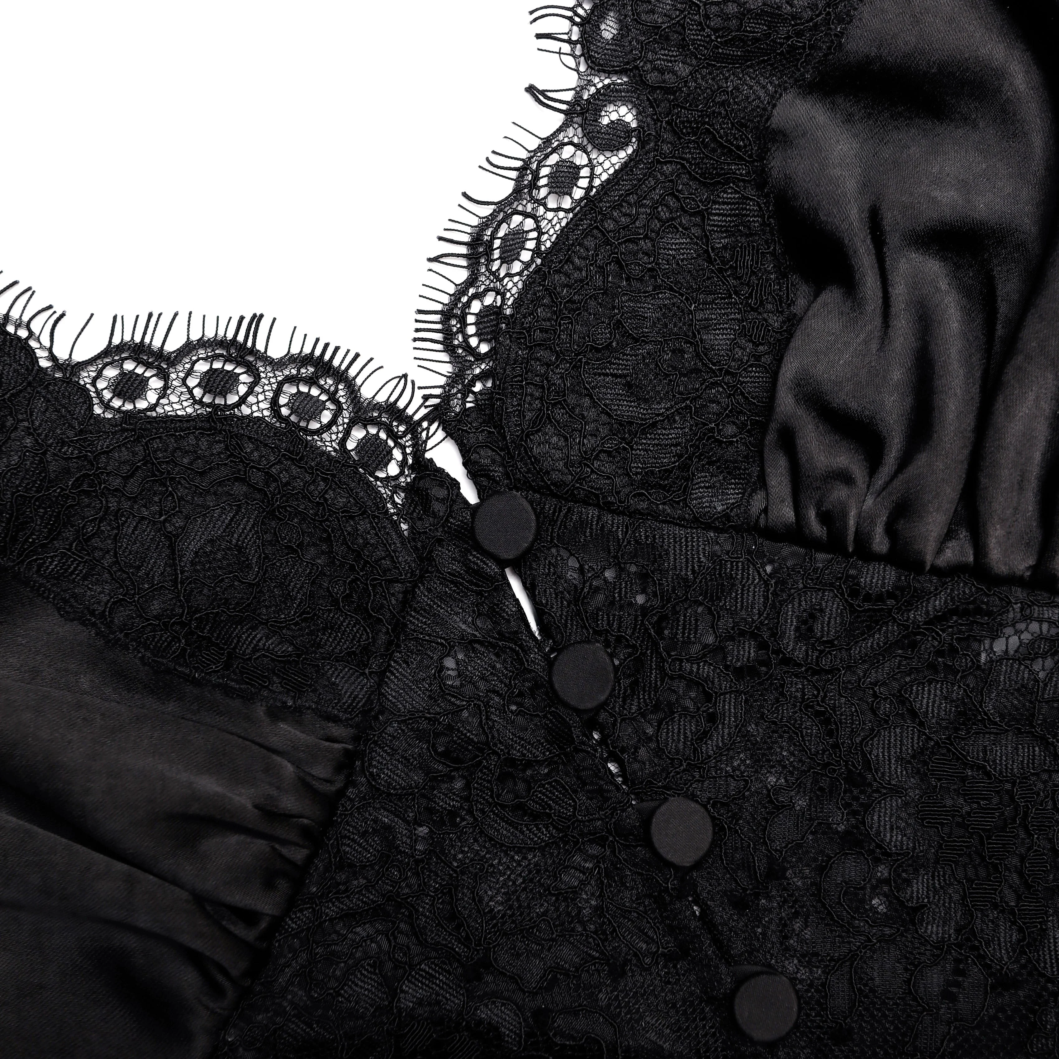 Black Satin Lace Top - Image 5