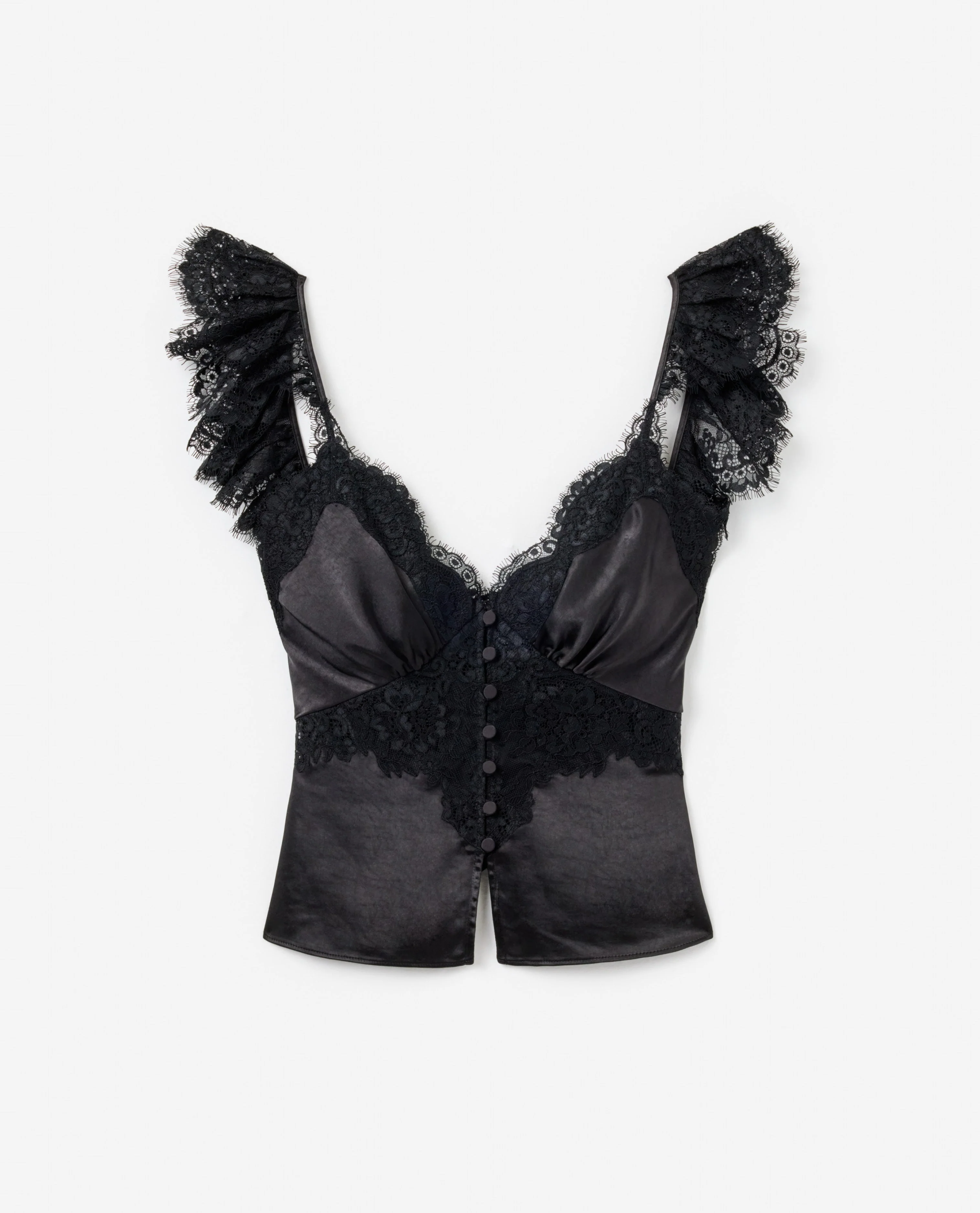 Black Satin Lace Top - Image 6