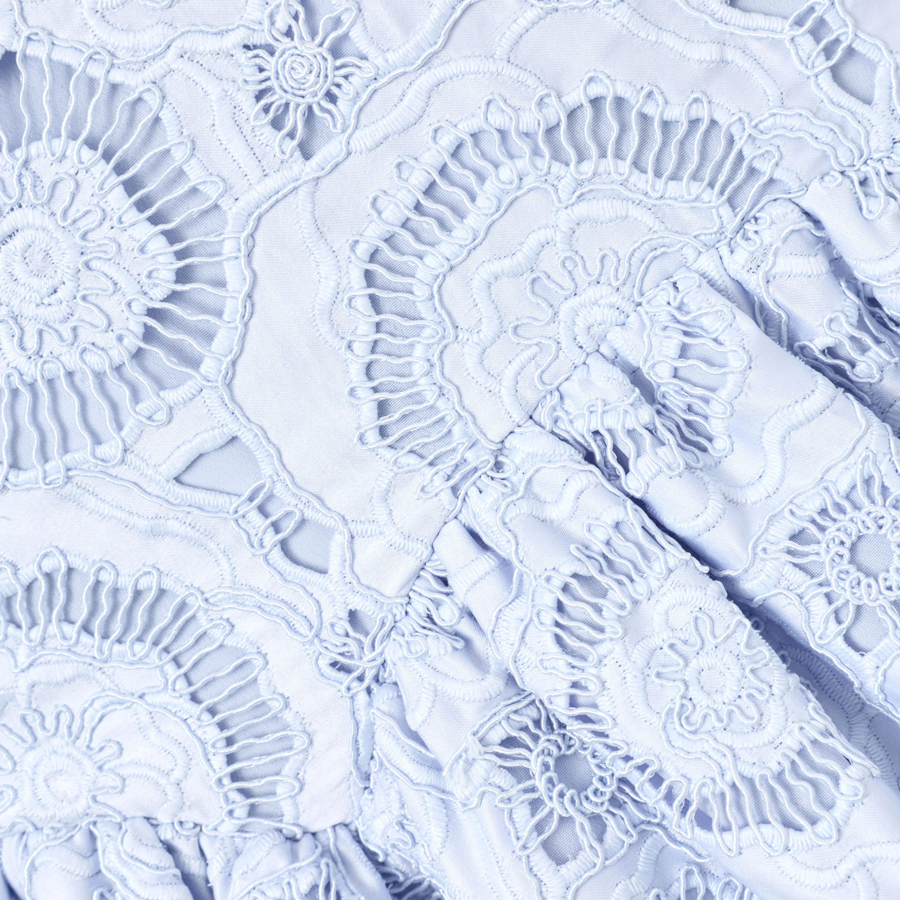 Blue 3D Flower Lace Dress - Image 3