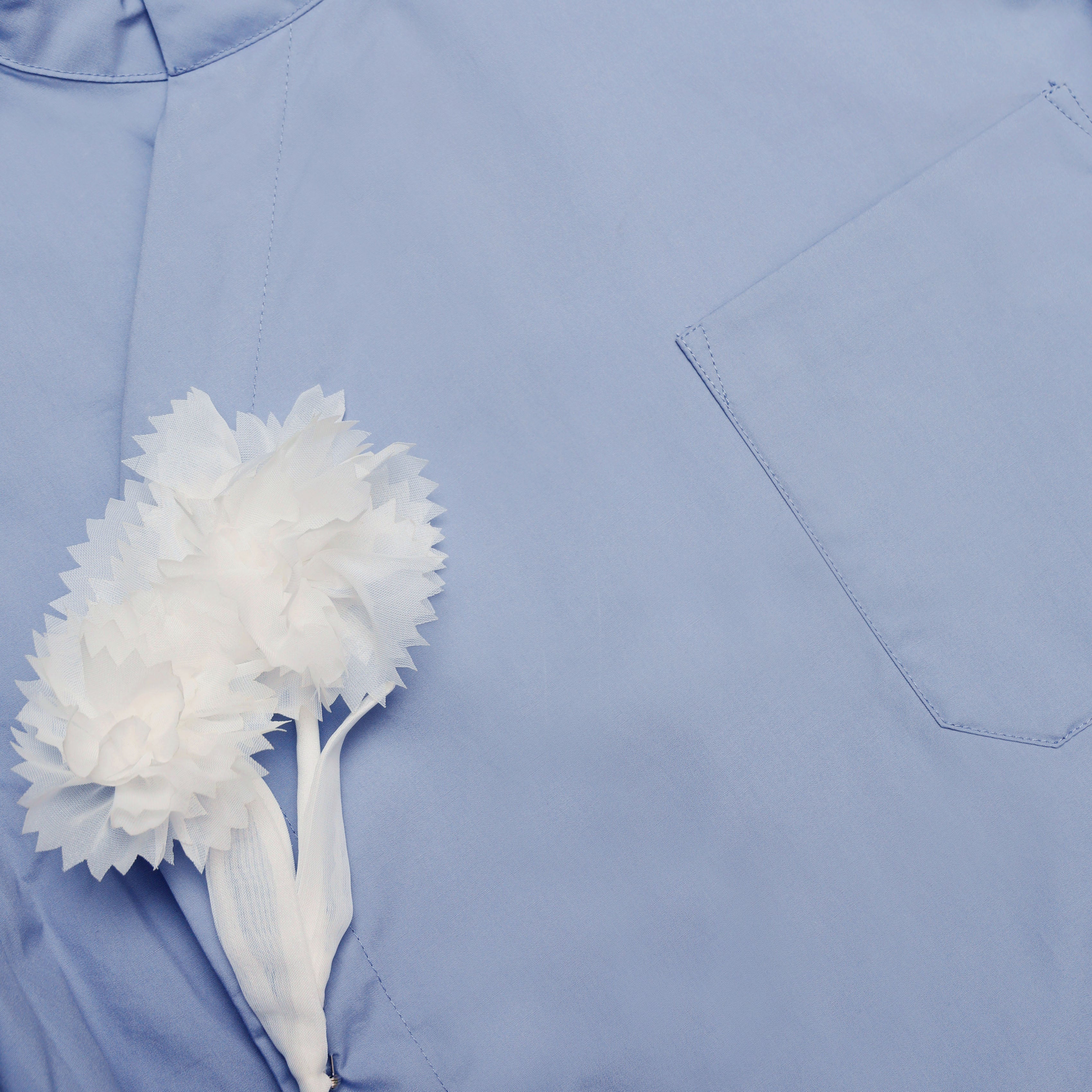 Blue Cotton Drape Mini Dress - Image 5