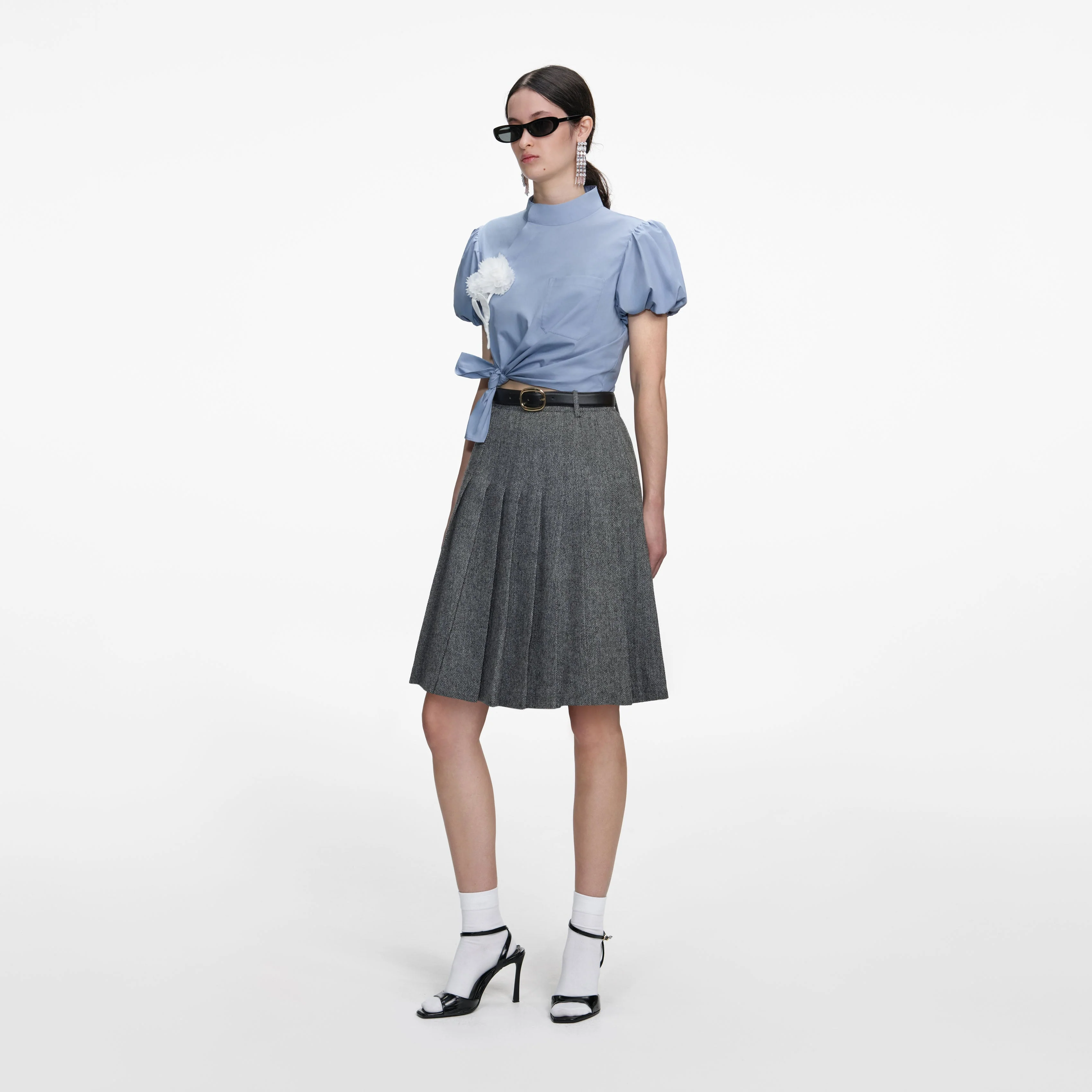 Blue Cotton Tie Side Top - Image 2