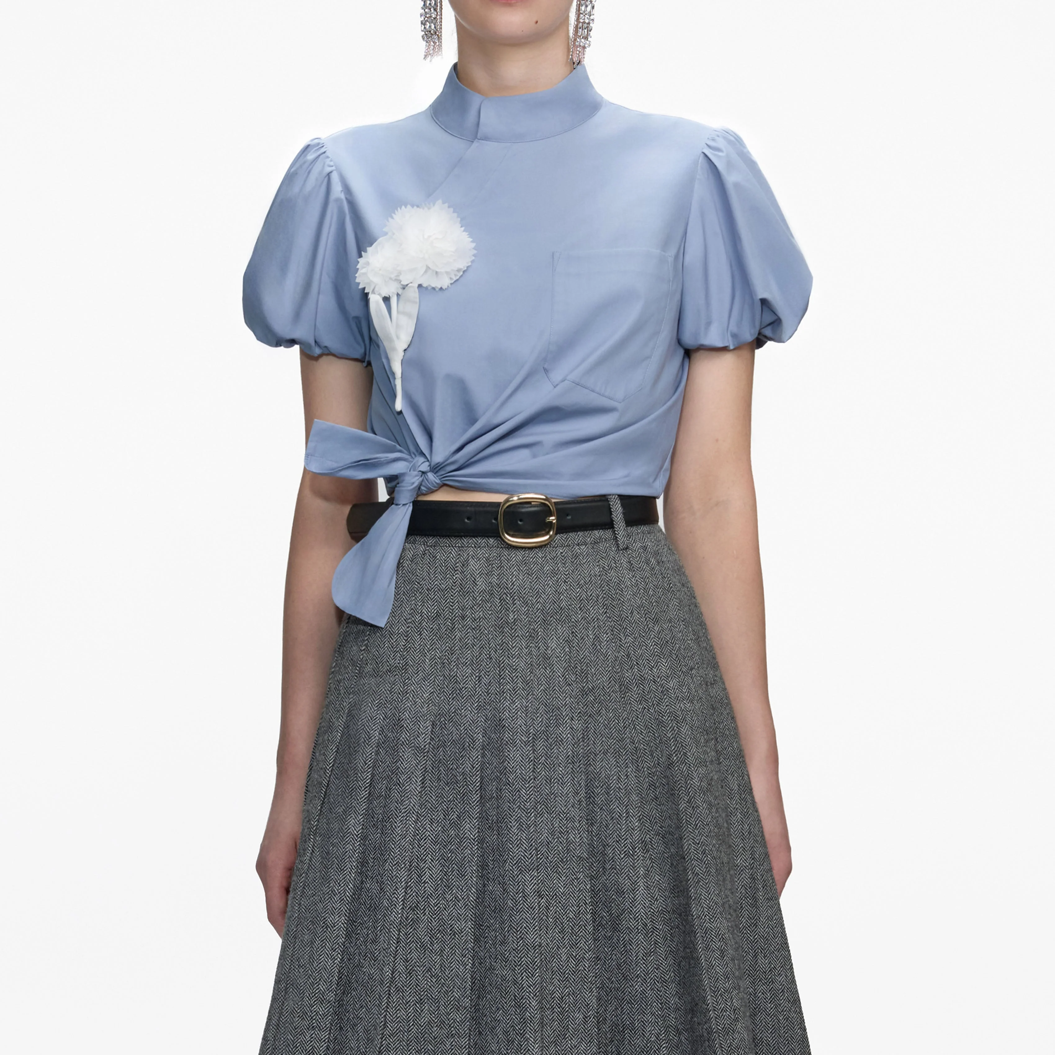 Blue Cotton Tie Side Top - Image 4