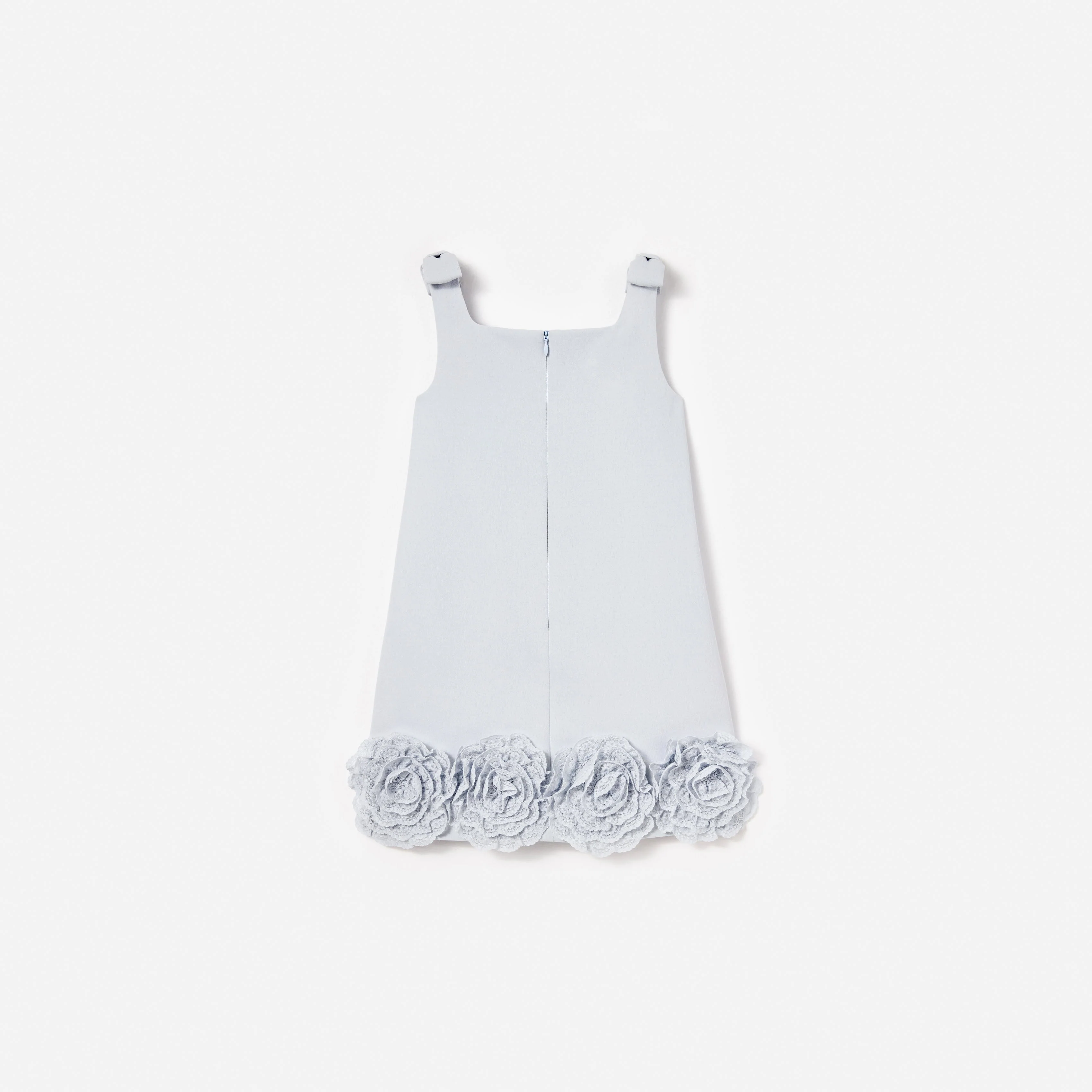 Blue Crepe Flower Dress - Image 2