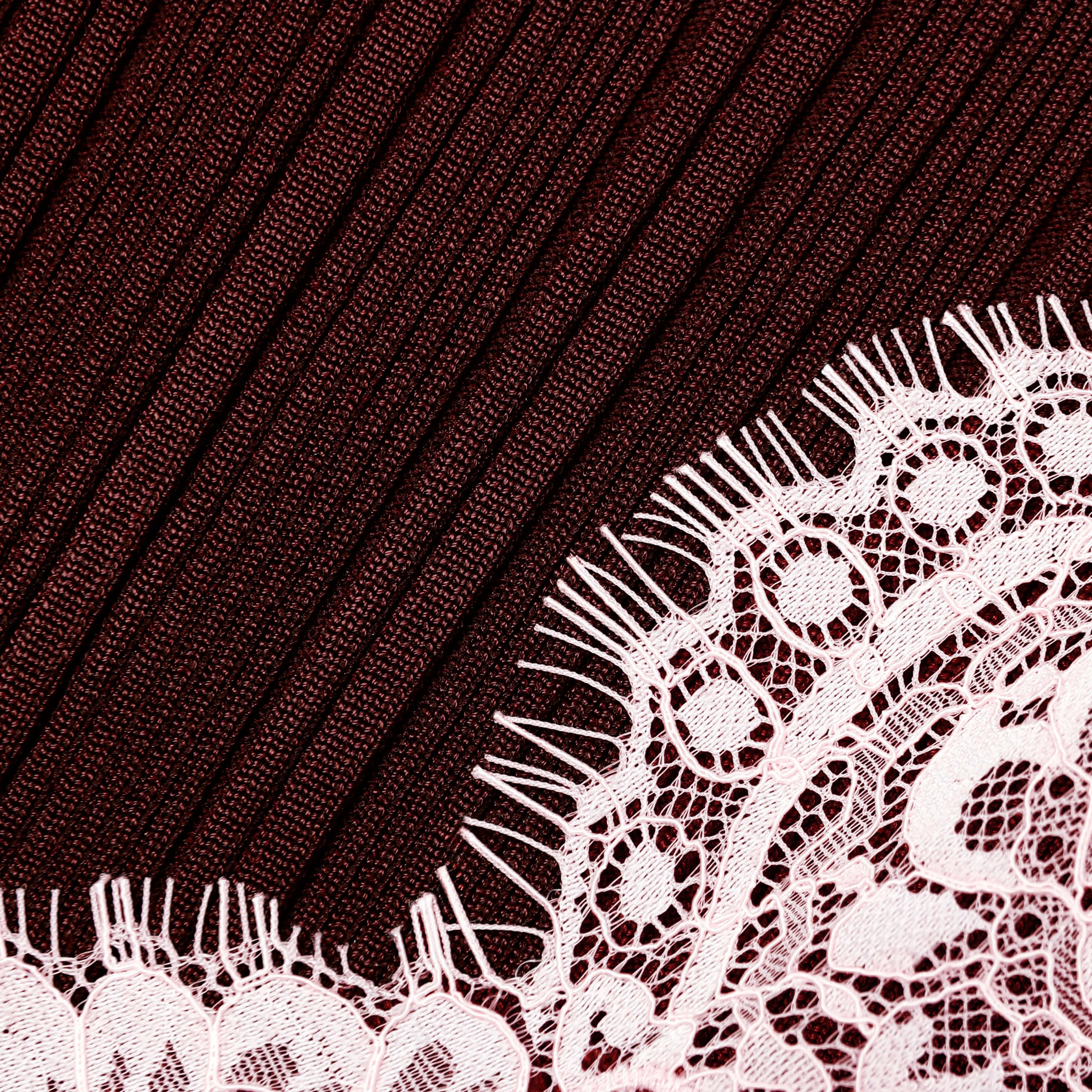Brown Contrast Lace Knit Top - Image 5