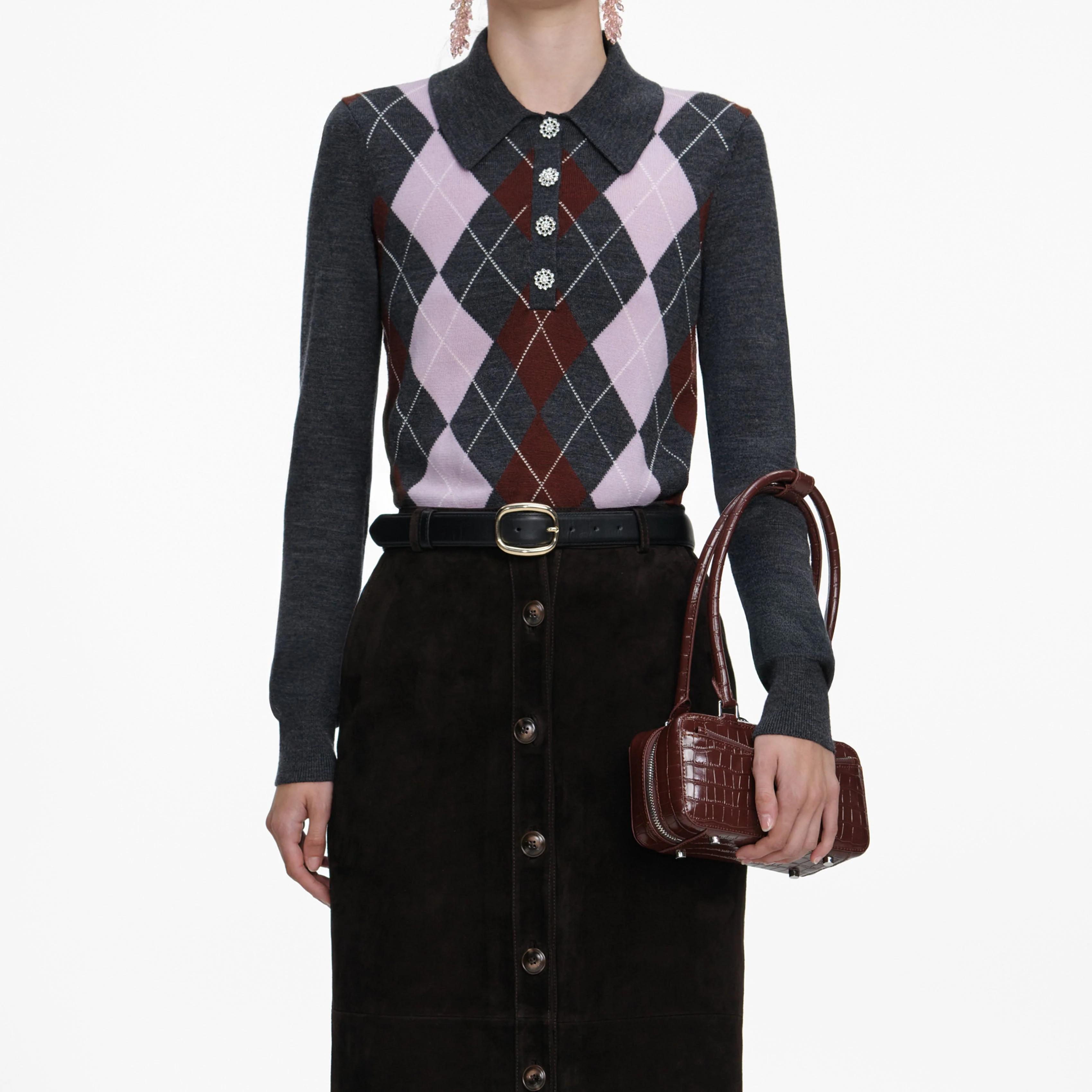 Brown Suede Midi Skirt - Image 4