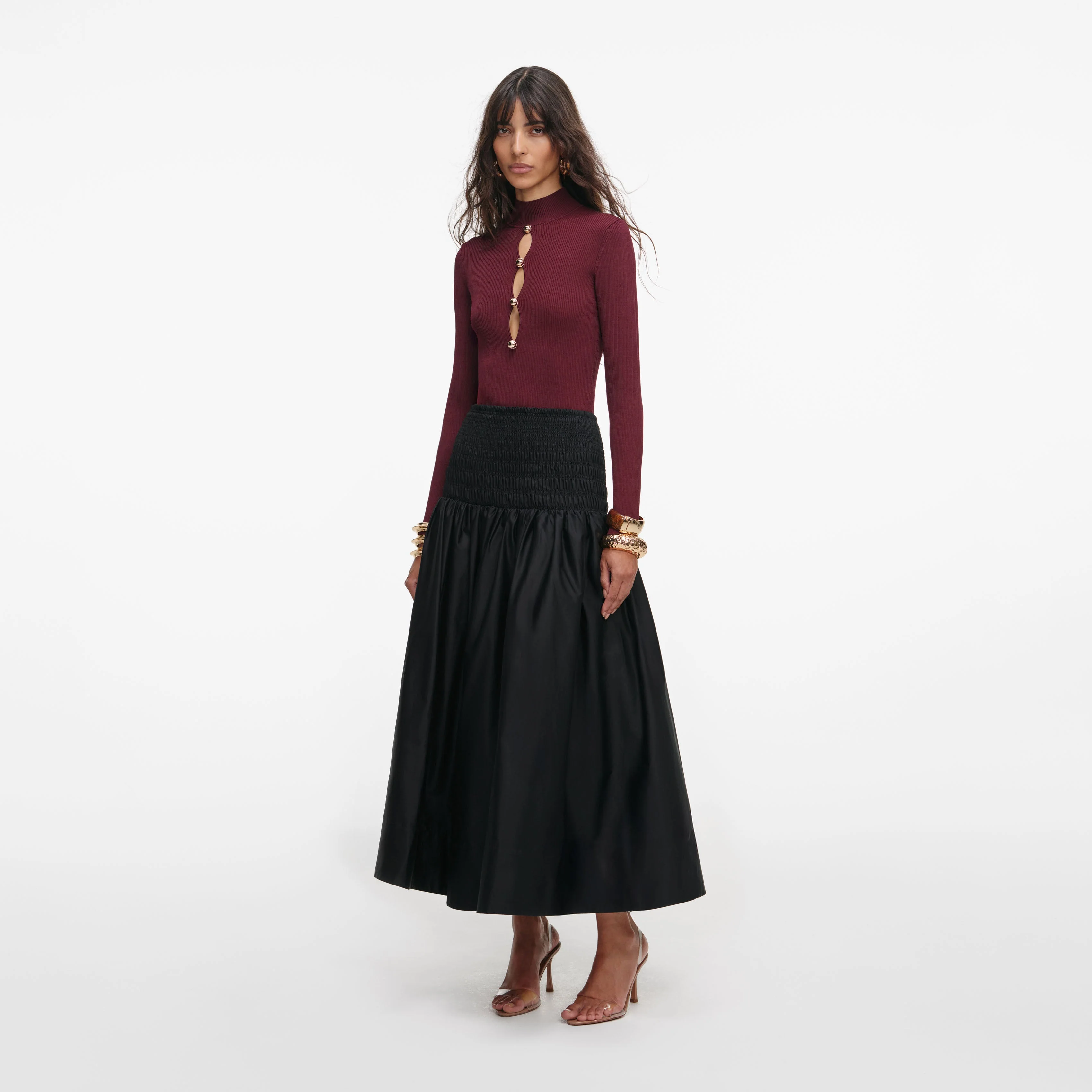 Burgundy Keyhole Knit Top - Image 2