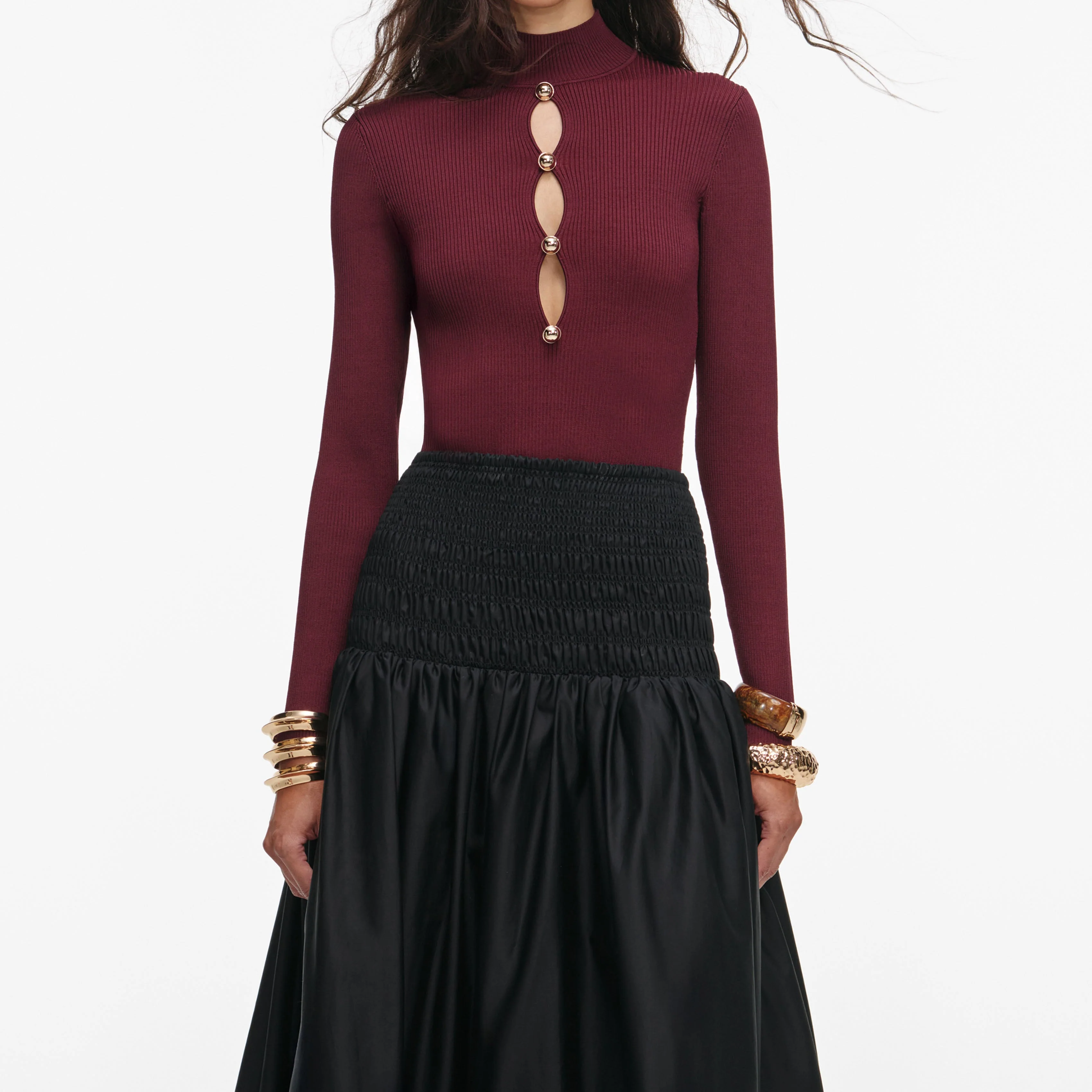 Burgundy Keyhole Knit Top - Image 4