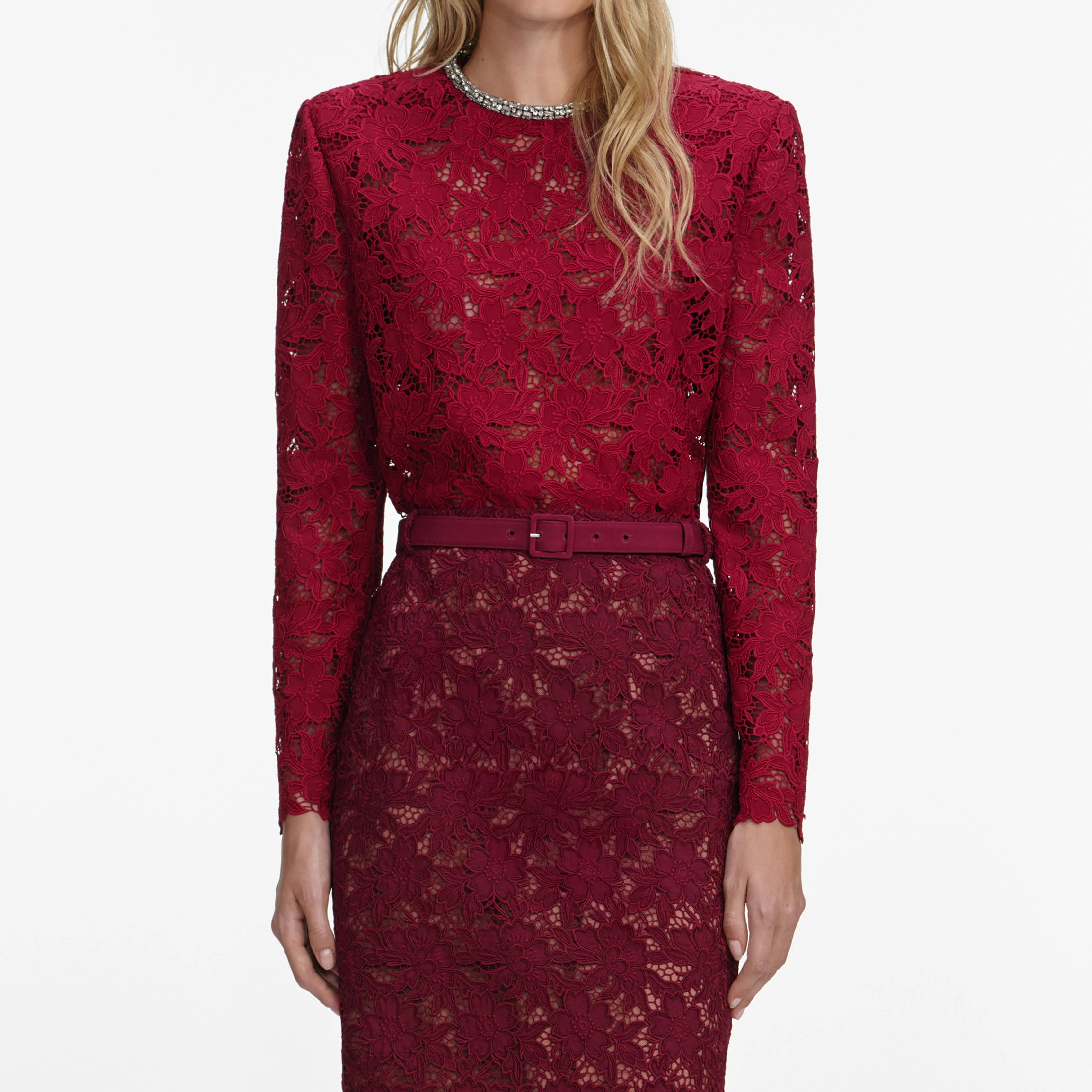 Burgundy Lace Crystal Top - Image 4