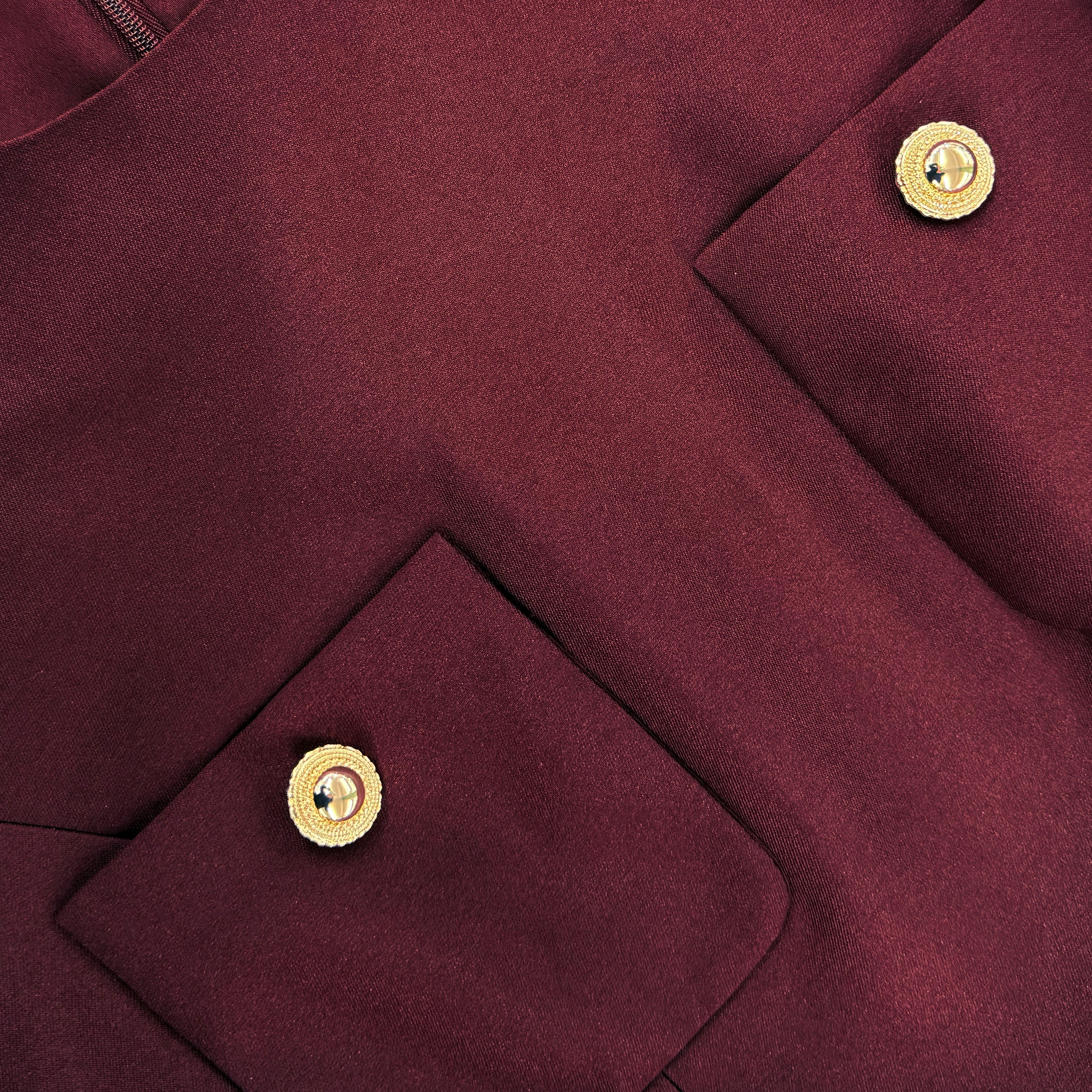 Burgundy Taffeta Midi Dress - Image 5