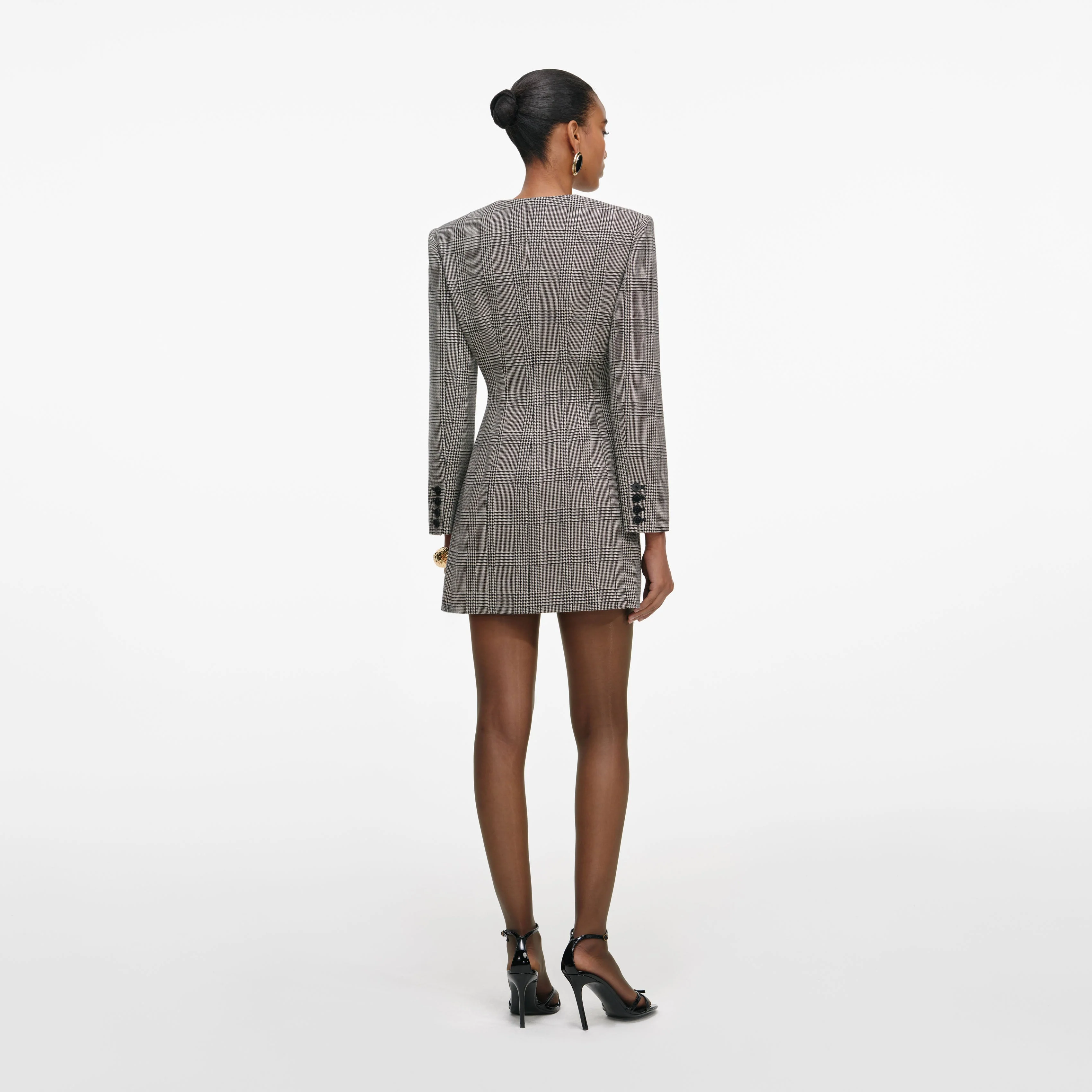 Check Blazer Mini Dress - Image 3