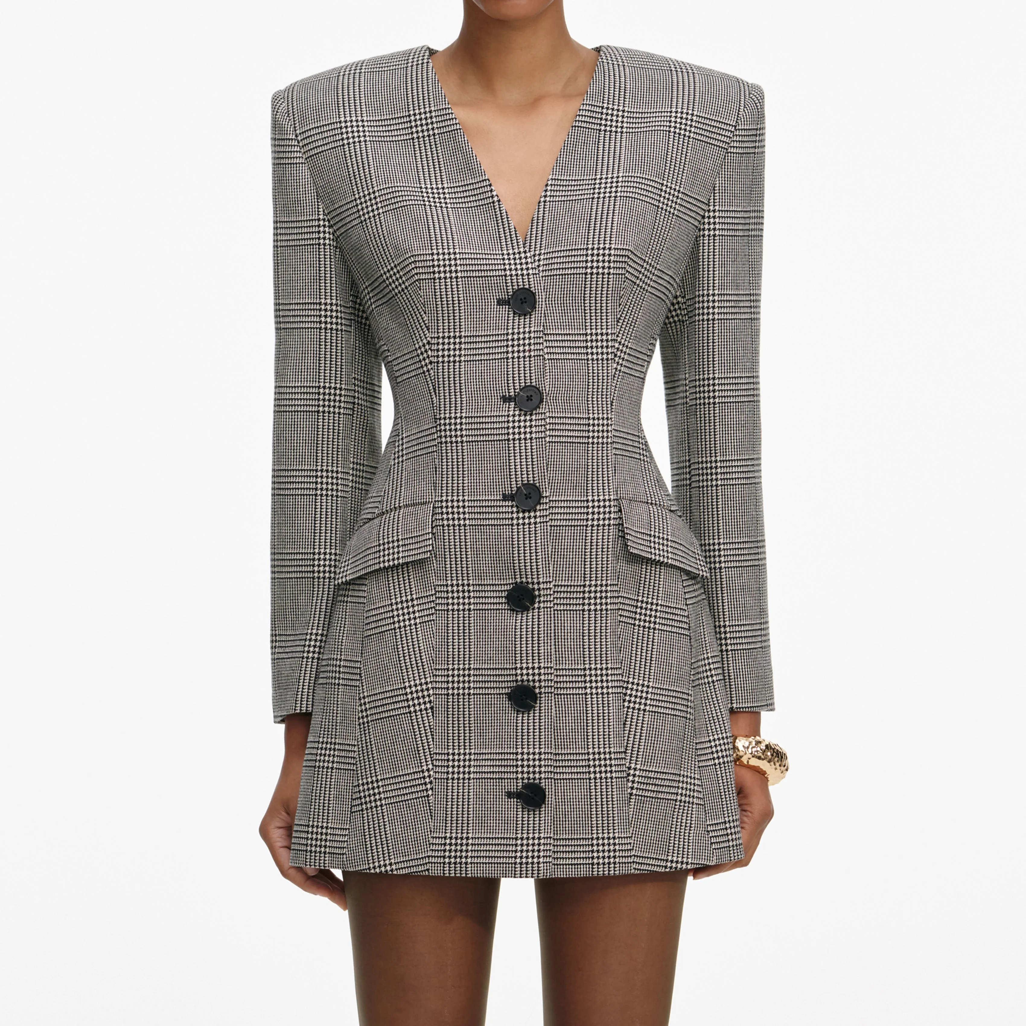 Check Blazer Mini Dress - Image 4