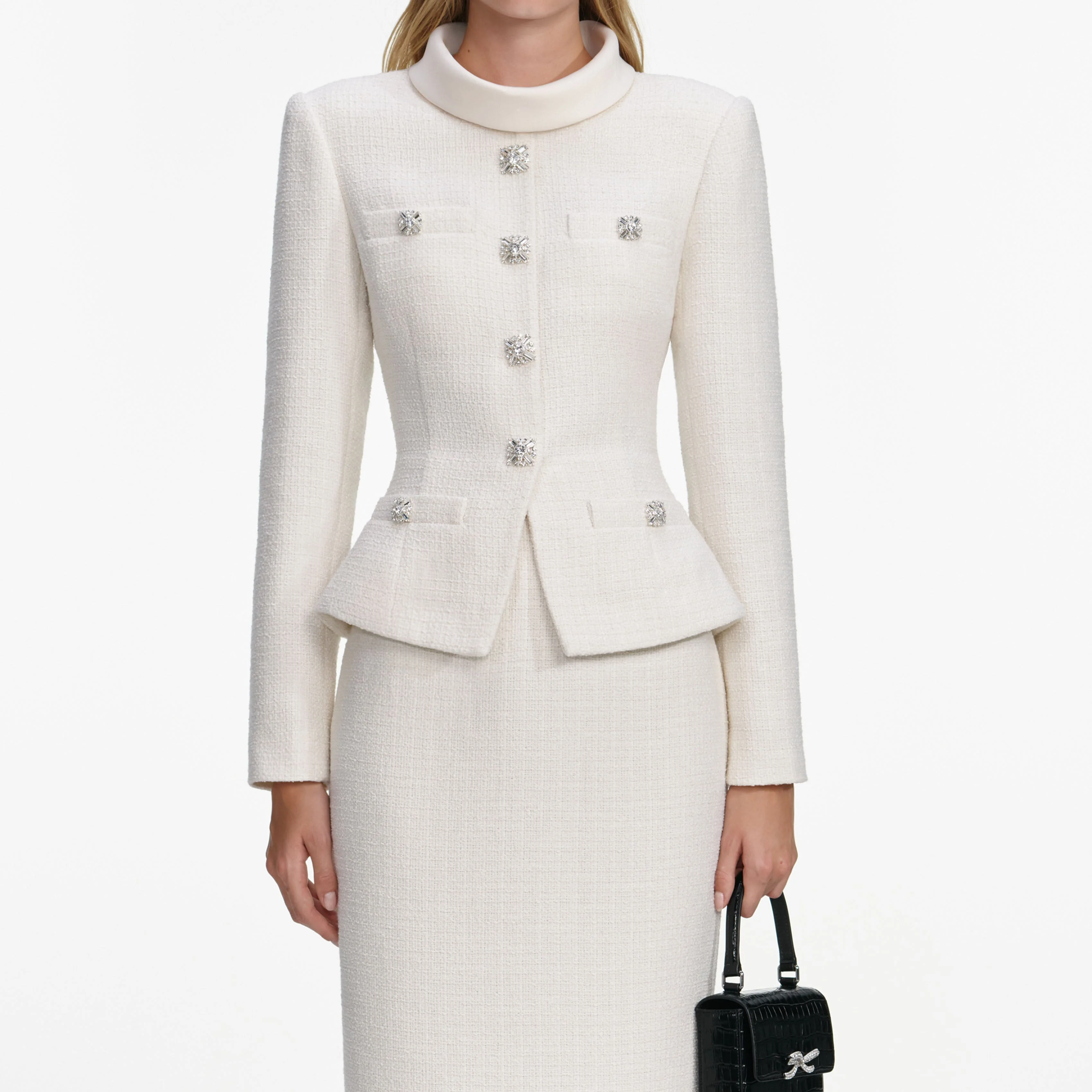 Cream Boucle Tailored Midi Dress - Image 4