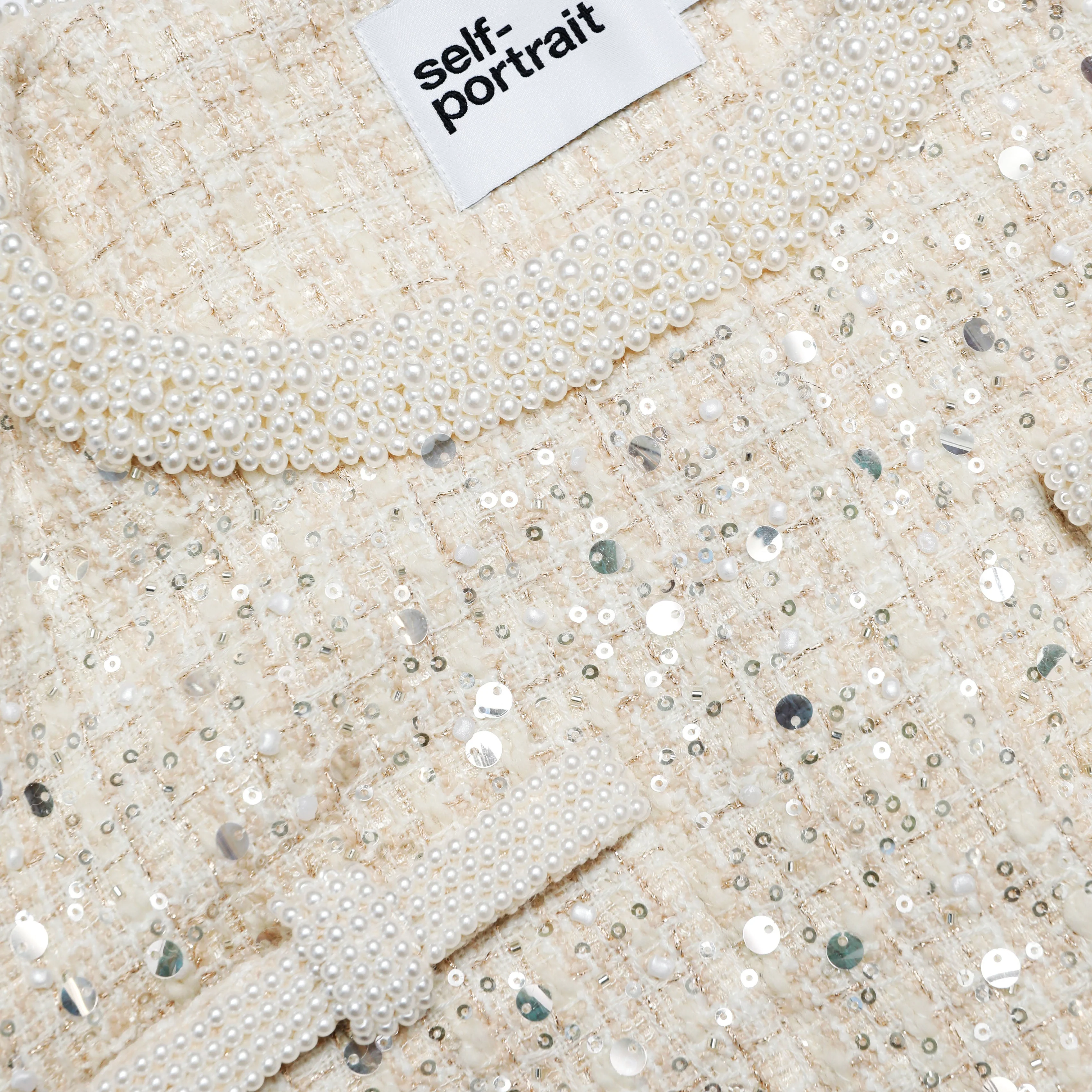 Cream Embellished Boucle Jacket - Image 6