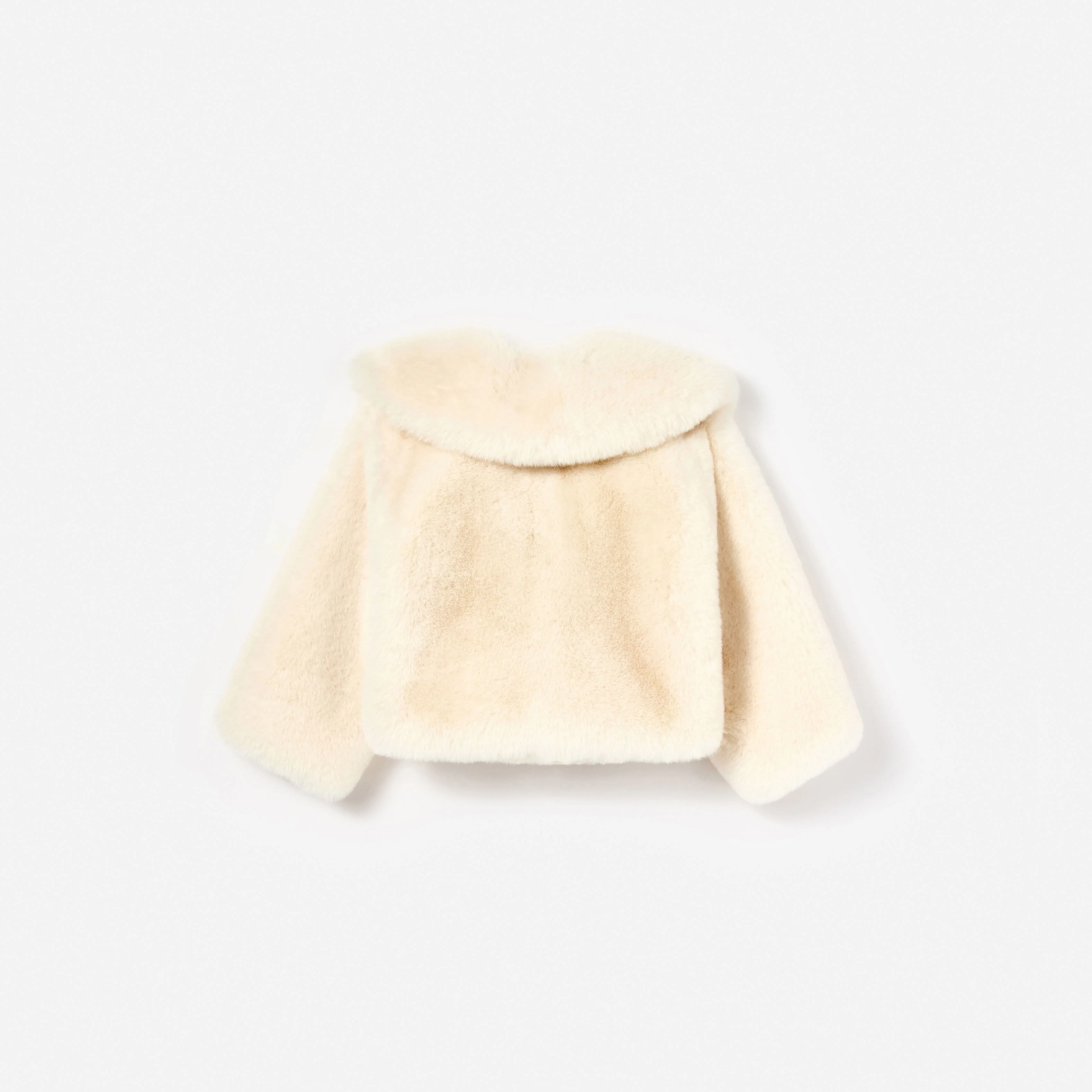 Cream Faux Fur Jacket - Image 2