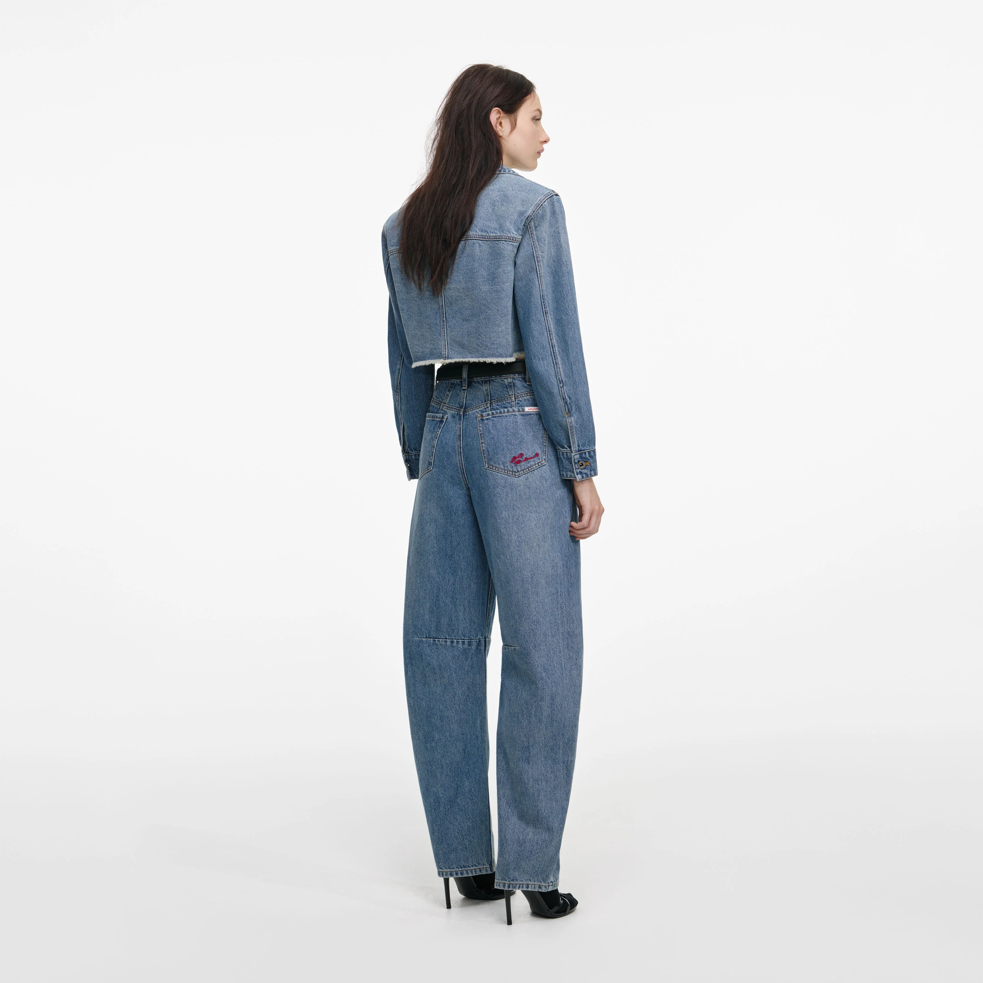 Cropped Denim Shirt - Image 3