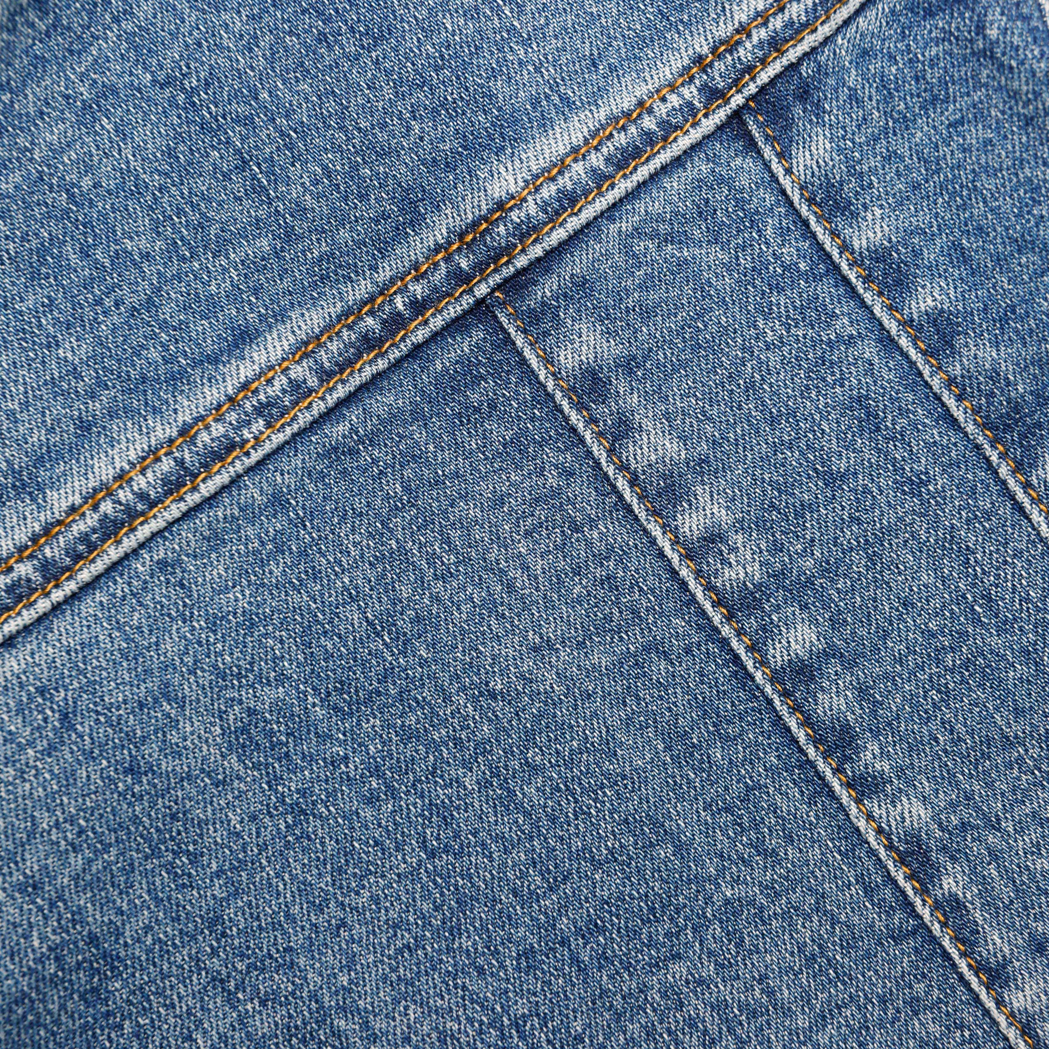 Denim Flared Logo Mini Dress - Image 5