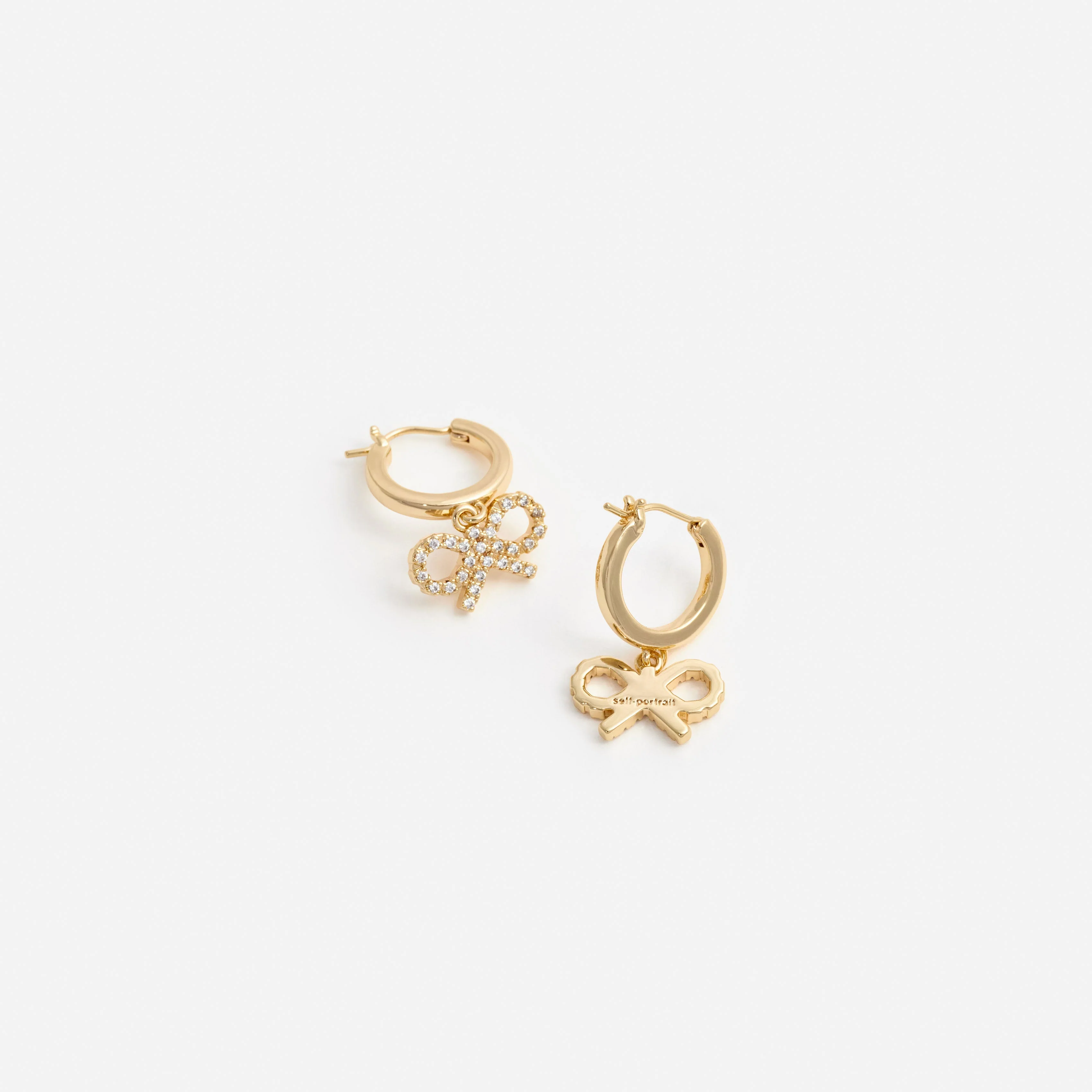 Gold Bow Hoop Earrings - Image 3