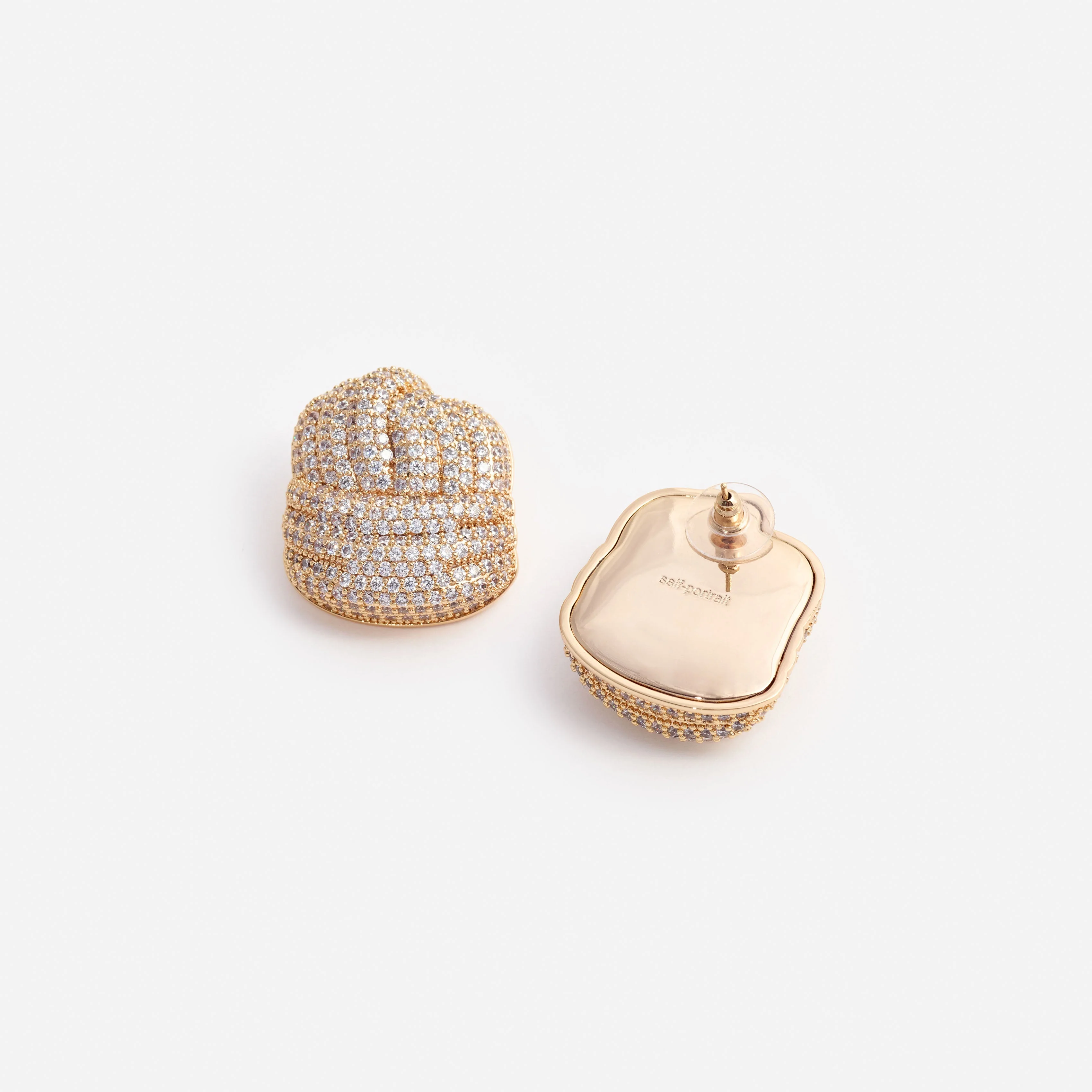 Gold Crystal Knot Earrings - Image 3