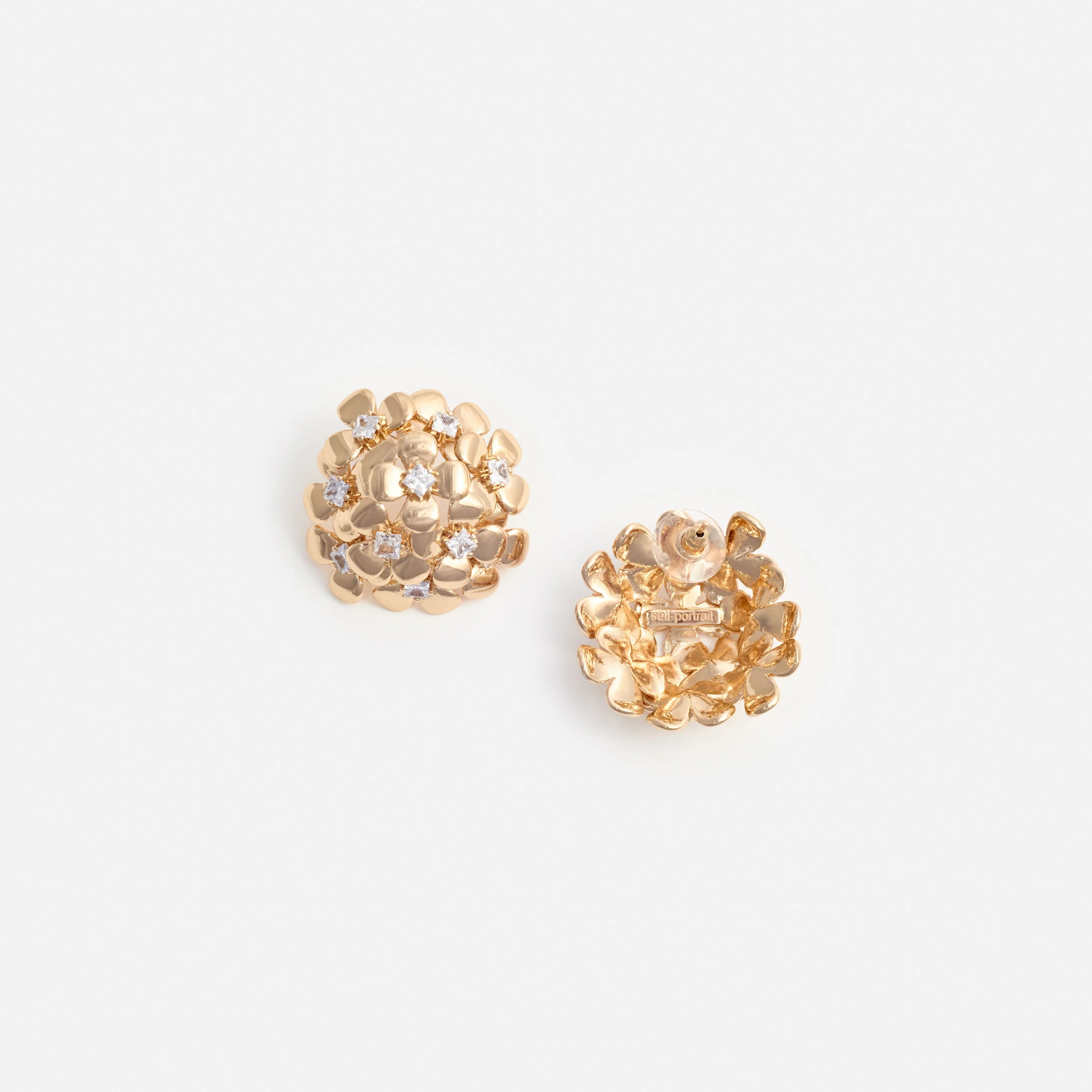 Gold Flower Cluster Earrings - Image 3
