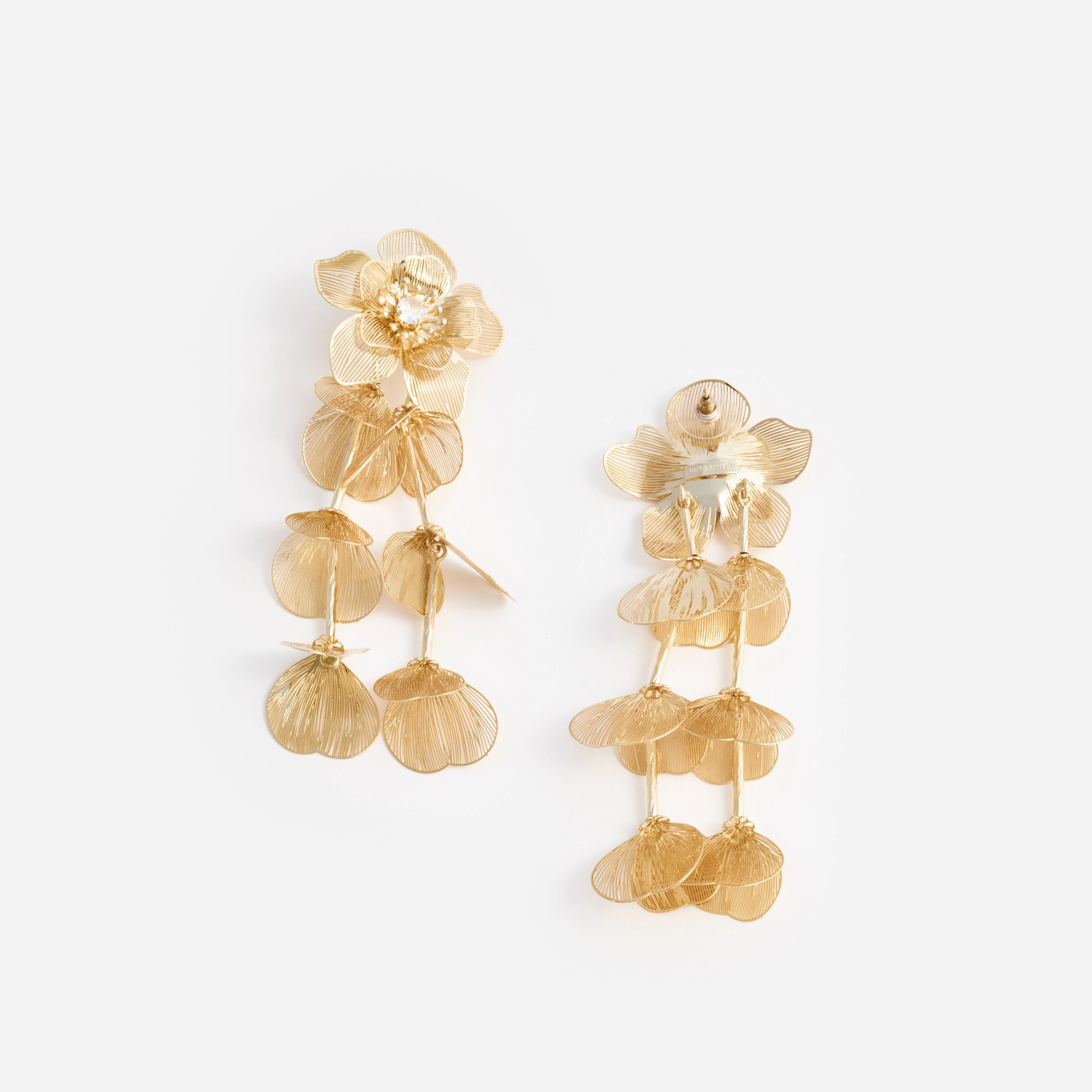 Gold Flower Earrings - Image 3