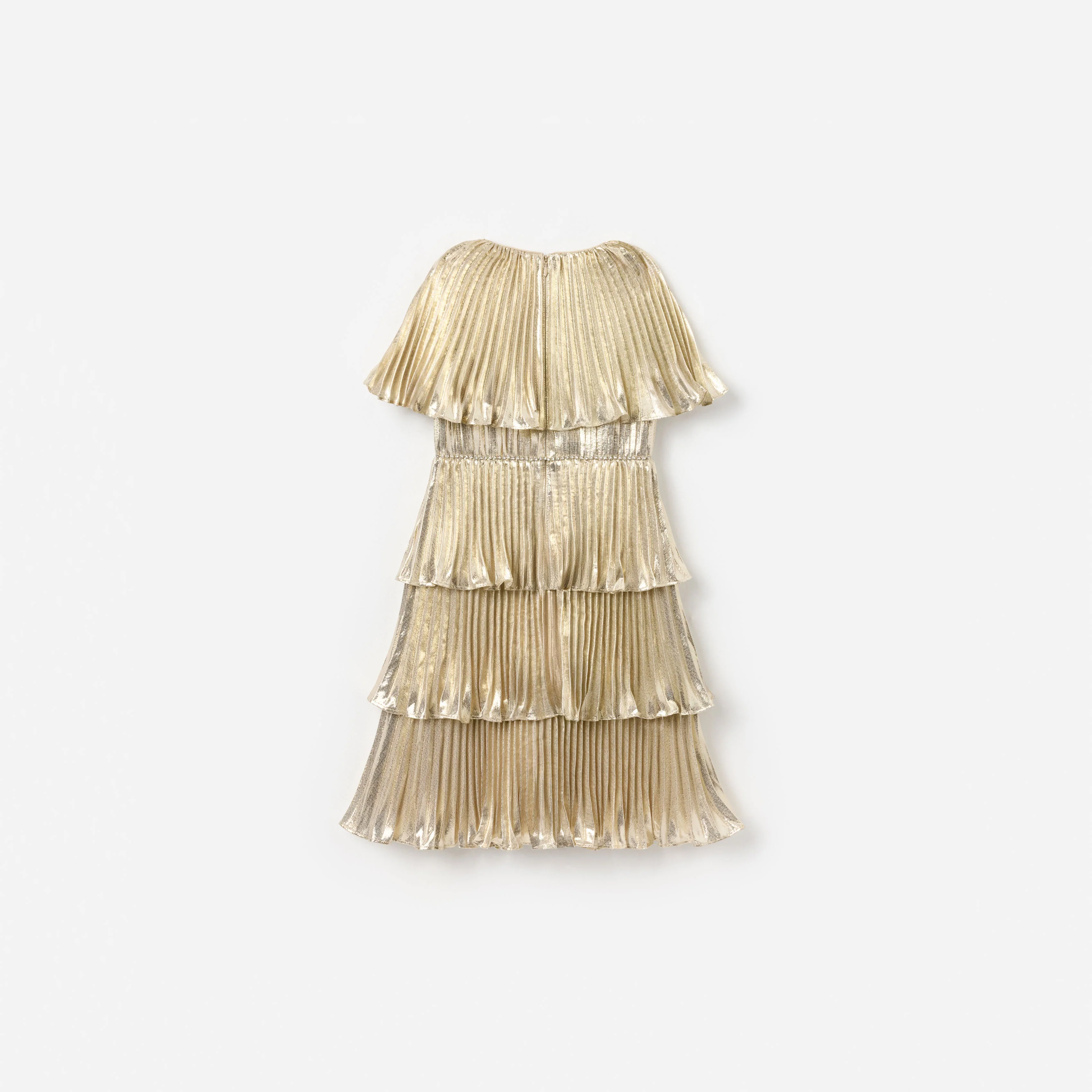 Gold Metallic Tiered Dress - Image 2