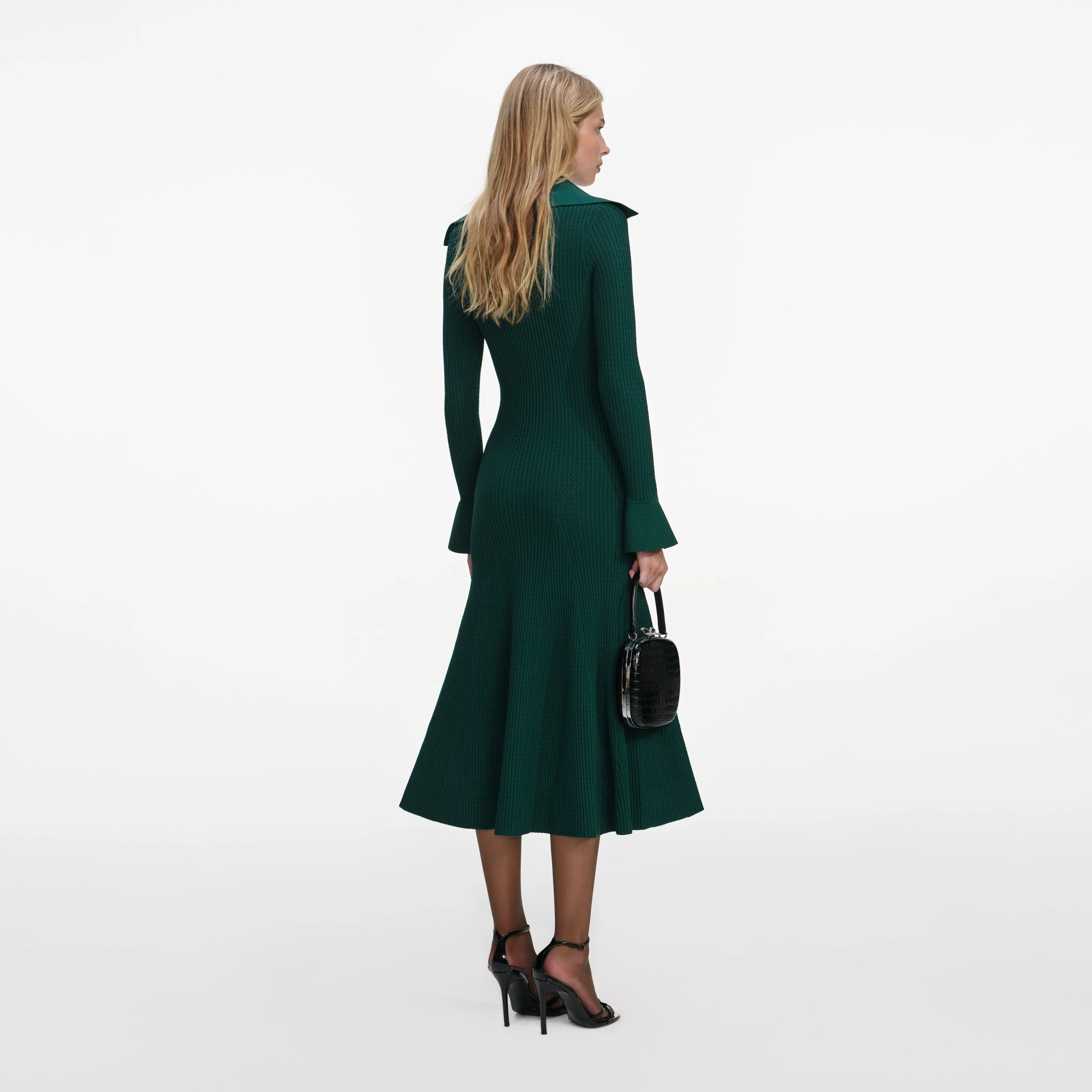 Green Keyhole Knit Midi Dress - Image 3