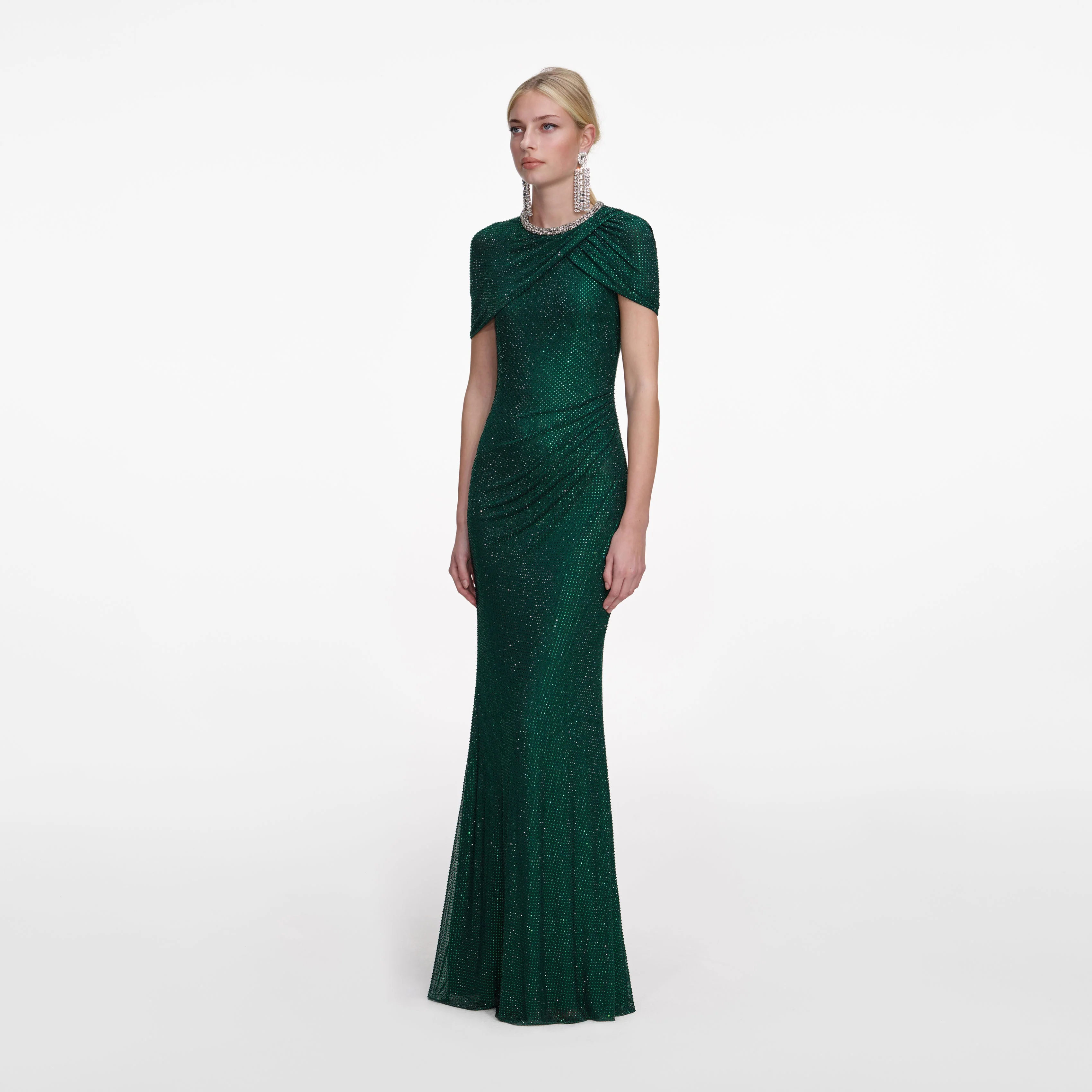Green Rhinestone Maxi Dress - Image 2